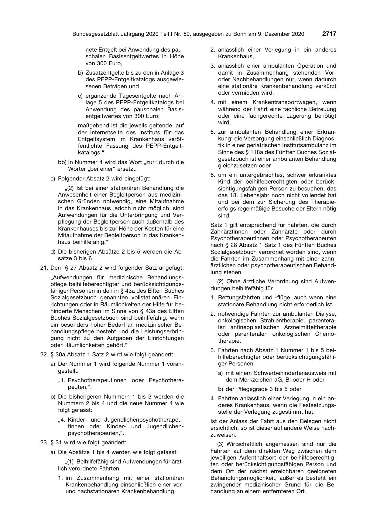 BGBl. 2020, Seite 2717 — Originalseite als Abbildung
