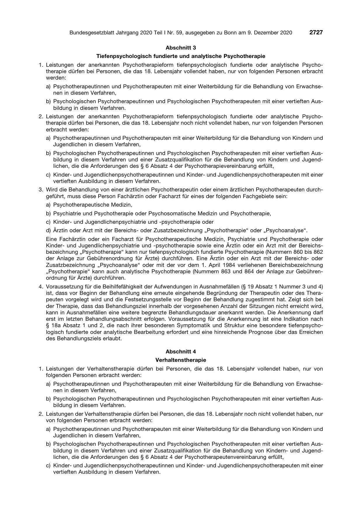 BGBl. 2020, Seite 2727 — Originalseite als Abbildung