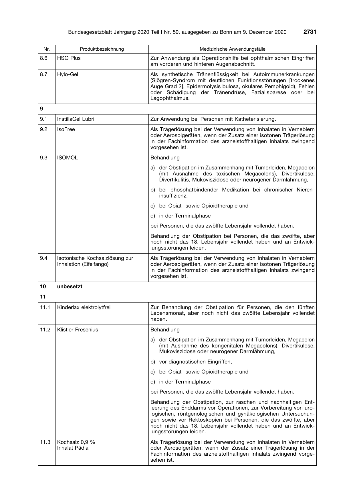 BGBl. 2020, Seite 2731 — Originalseite als Abbildung