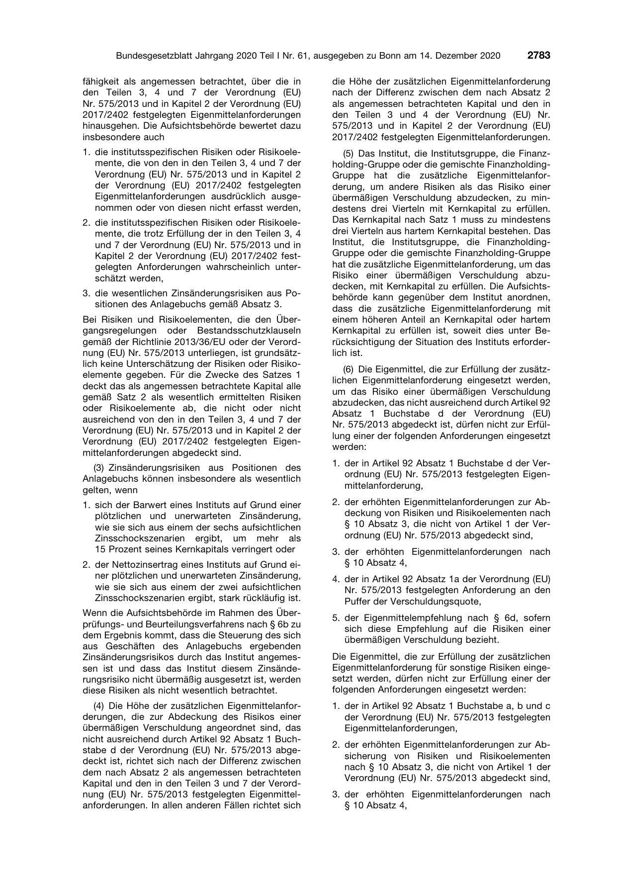 BGBl. 2020, Seite 2783 — Originalseite als Abbildung