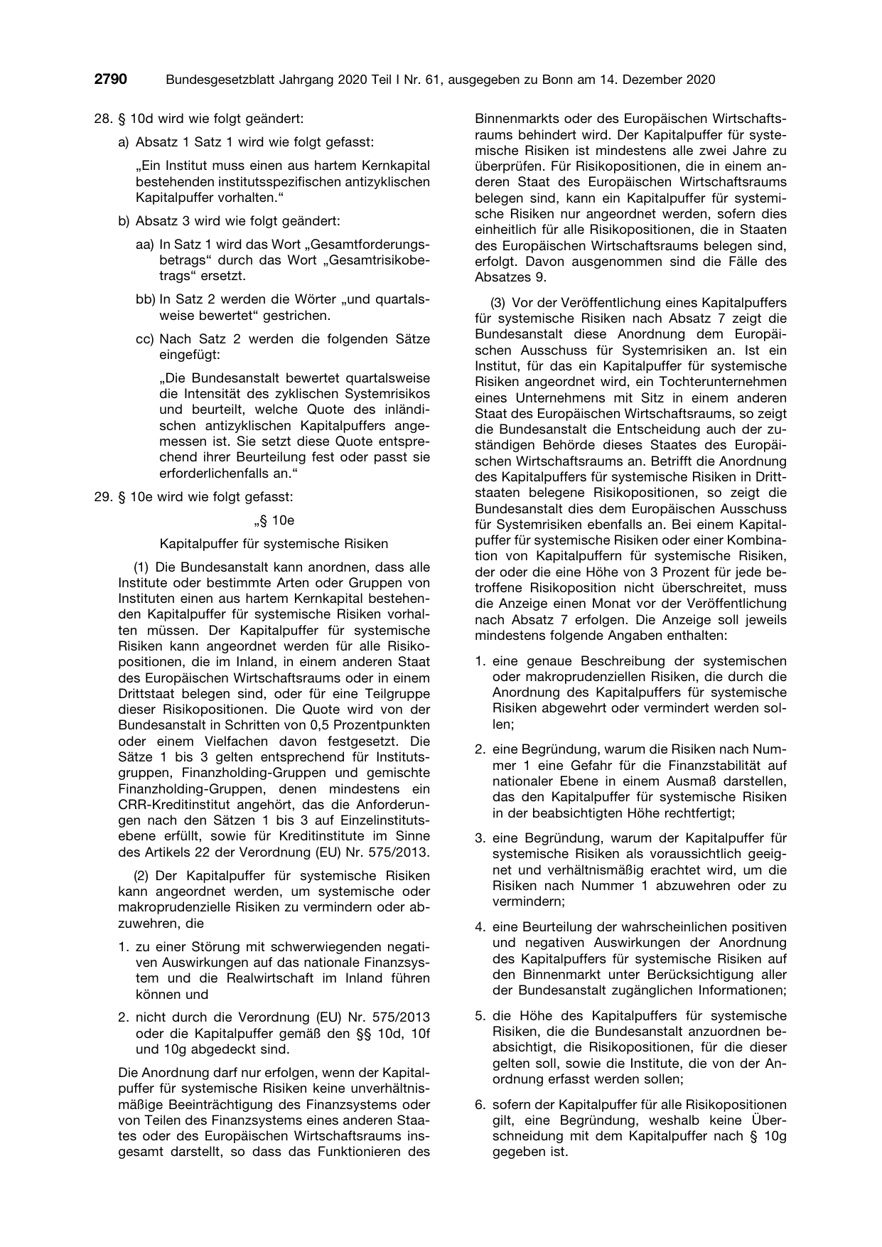 BGBl. 2020, Seite 2790 — Originalseite als Abbildung