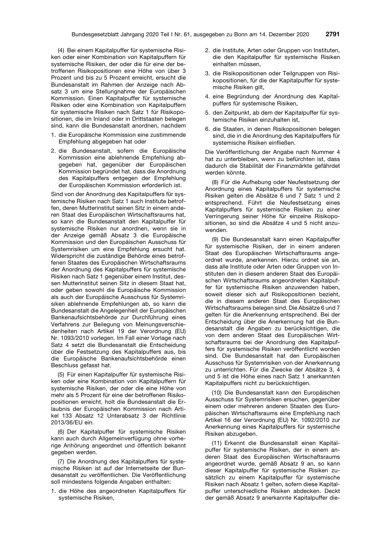 BGBl. 2020, Seite 2791 — Originalseite als Abbildung