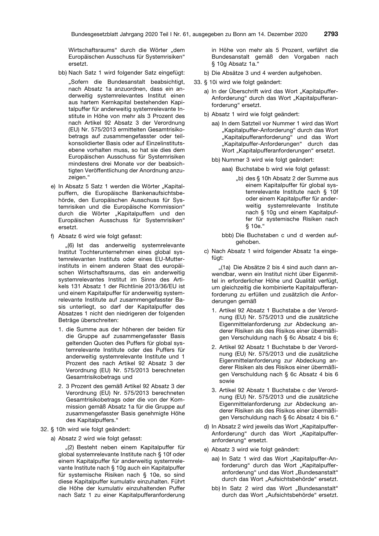 BGBl. 2020, Seite 2793 — Originalseite als Abbildung