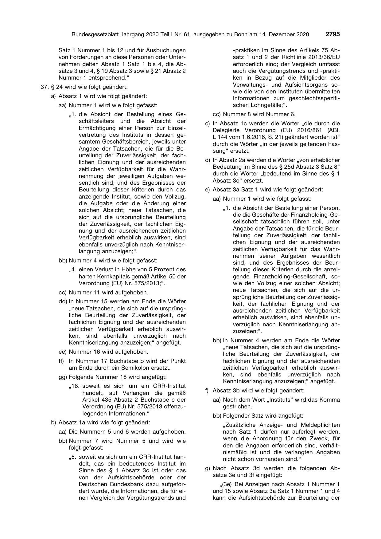 BGBl. 2020, Seite 2795 — Originalseite als Abbildung