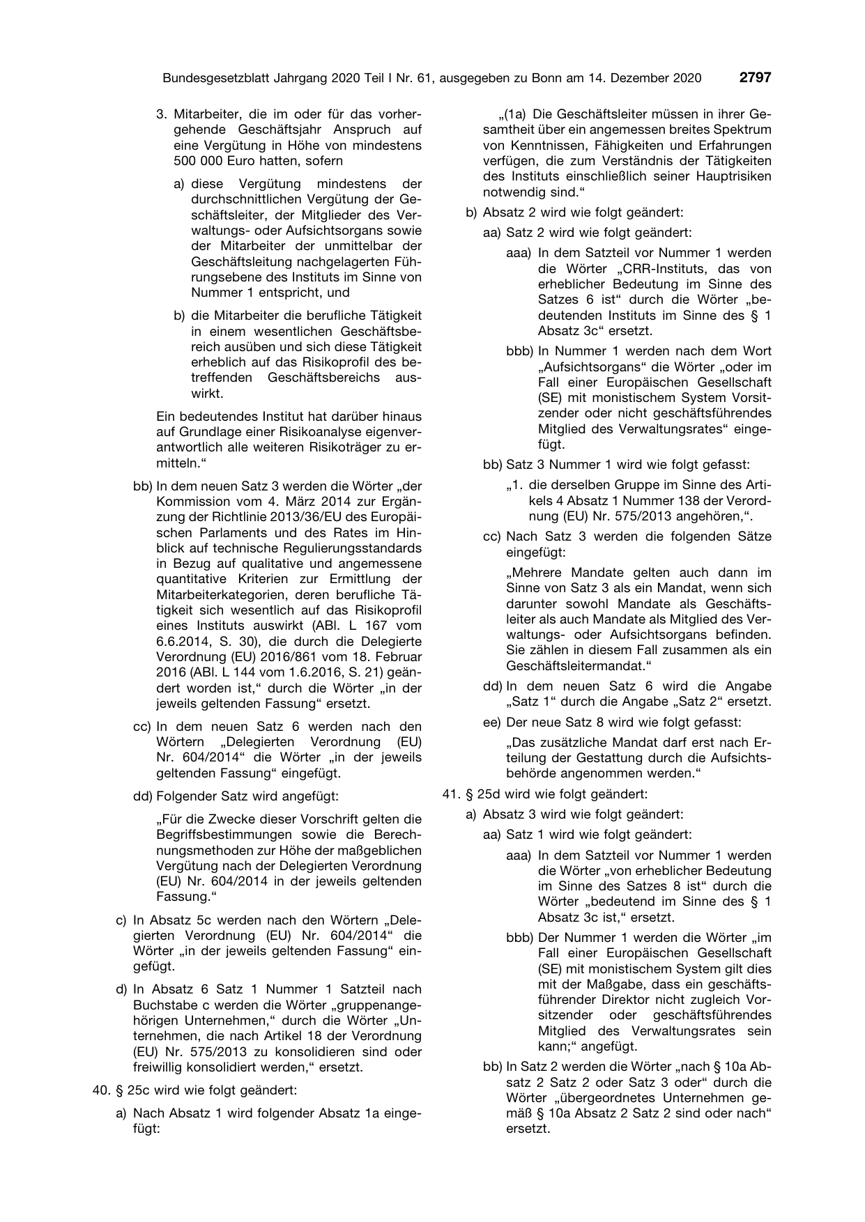 BGBl. 2020, Seite 2797 — Originalseite als Abbildung