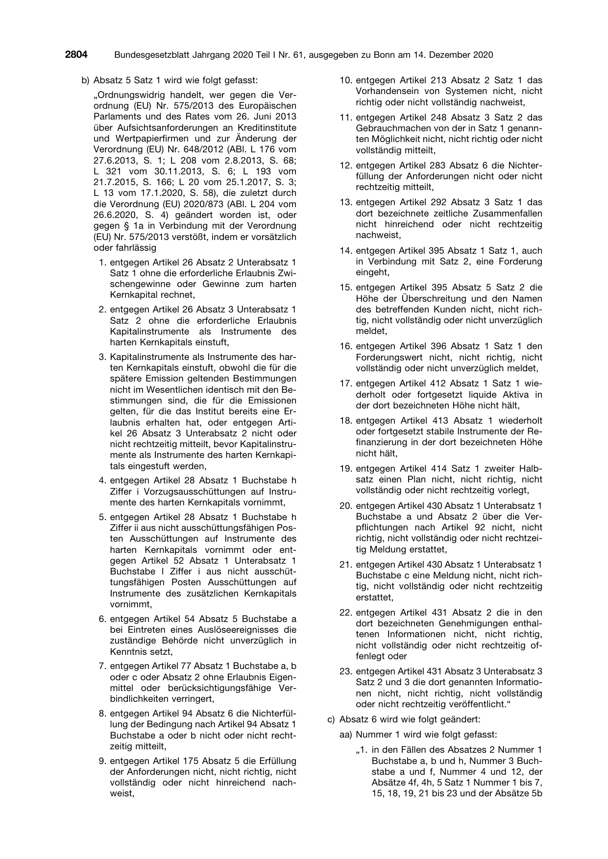 BGBl. 2020, Seite 2804 — Originalseite als Abbildung