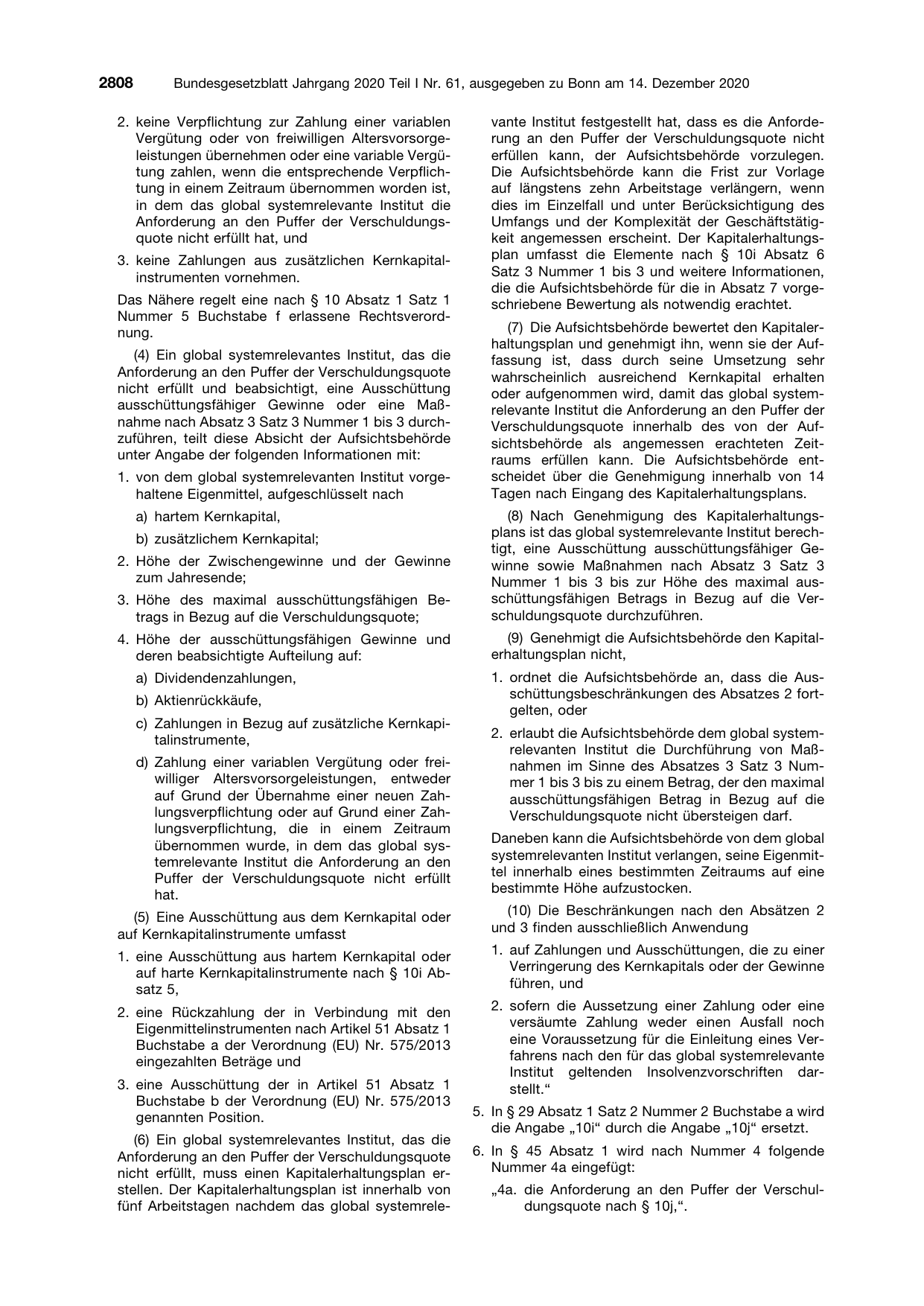 BGBl. 2020, Seite 2808 — Originalseite als Abbildung