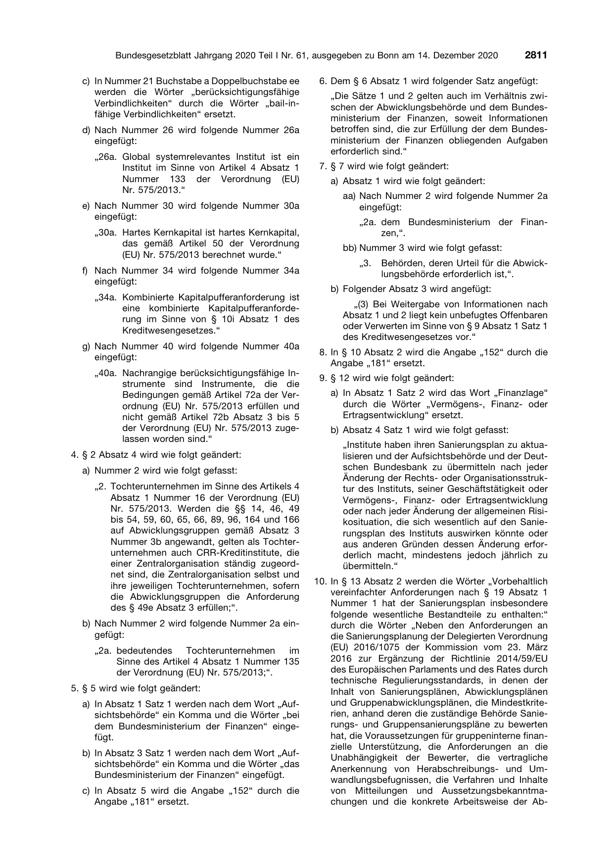BGBl. 2020, Seite 2811 — Originalseite als Abbildung