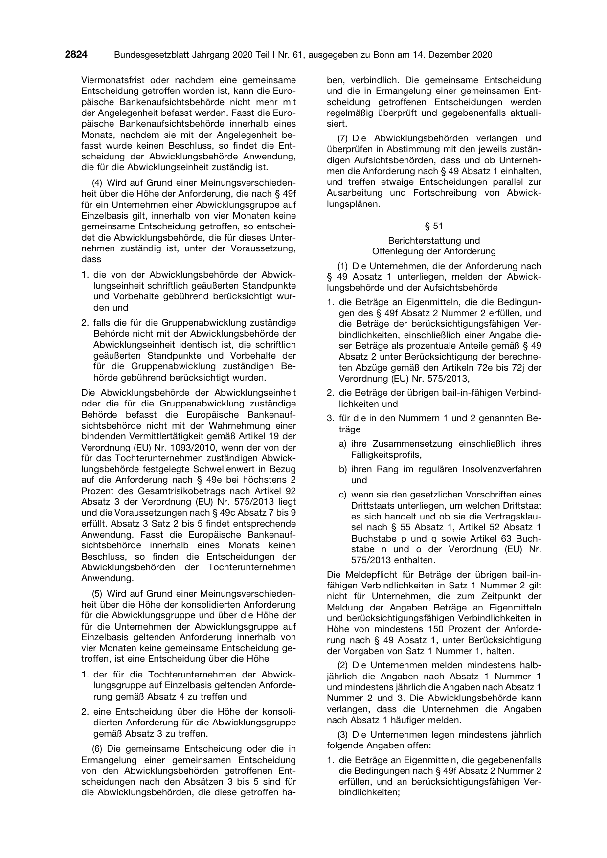 BGBl. 2020, Seite 2824 — Originalseite als Abbildung