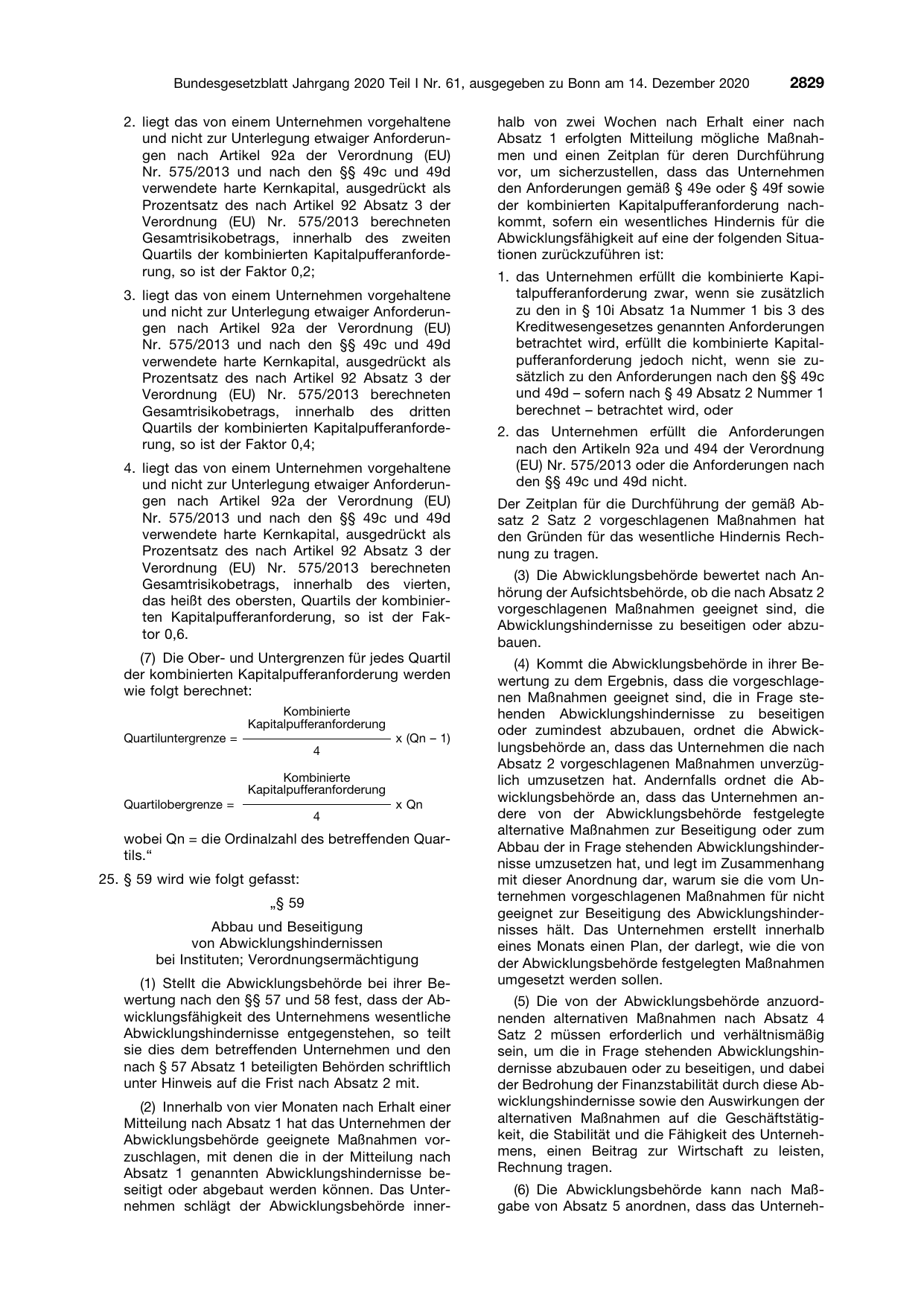 BGBl. 2020, Seite 2829 — Originalseite als Abbildung