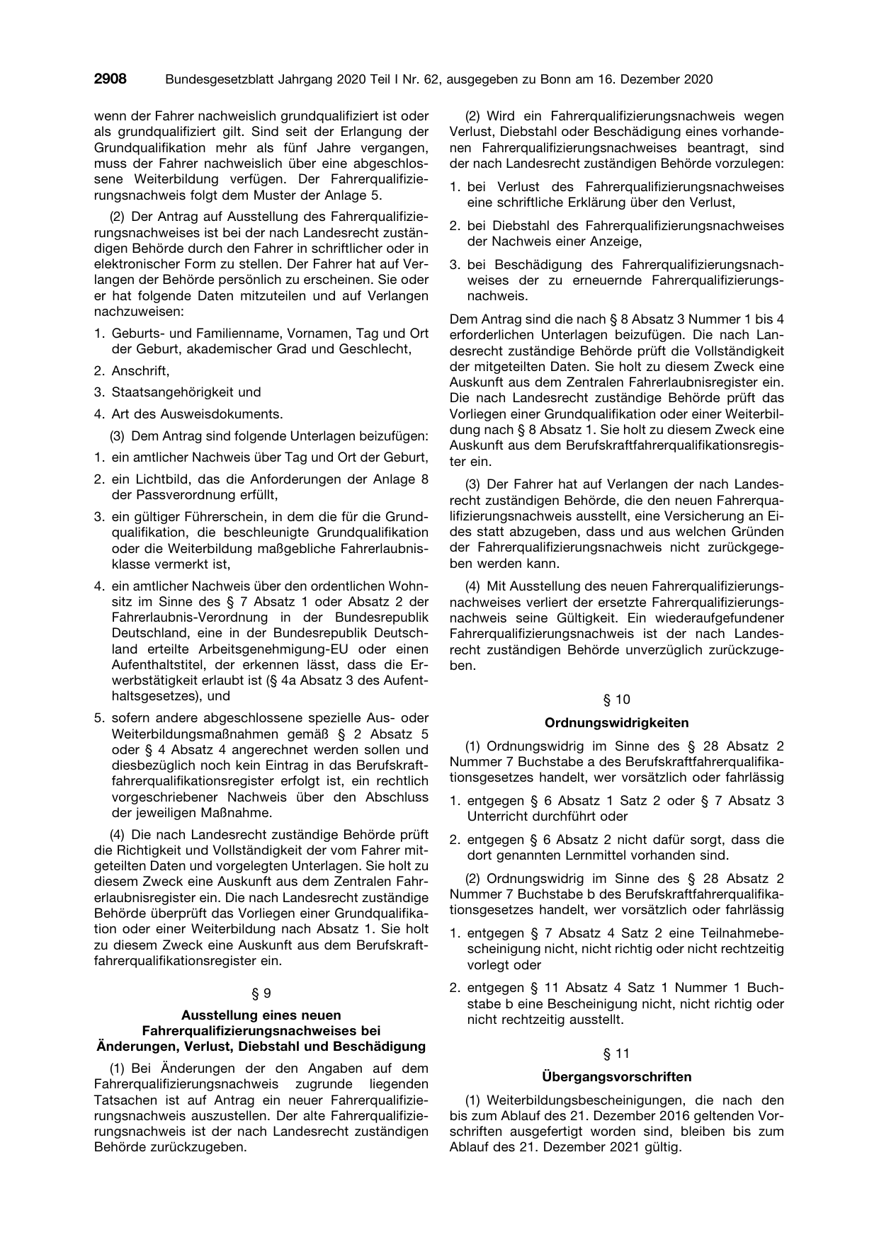 BGBl. 2020, Seite 2908 — Originalseite als Abbildung