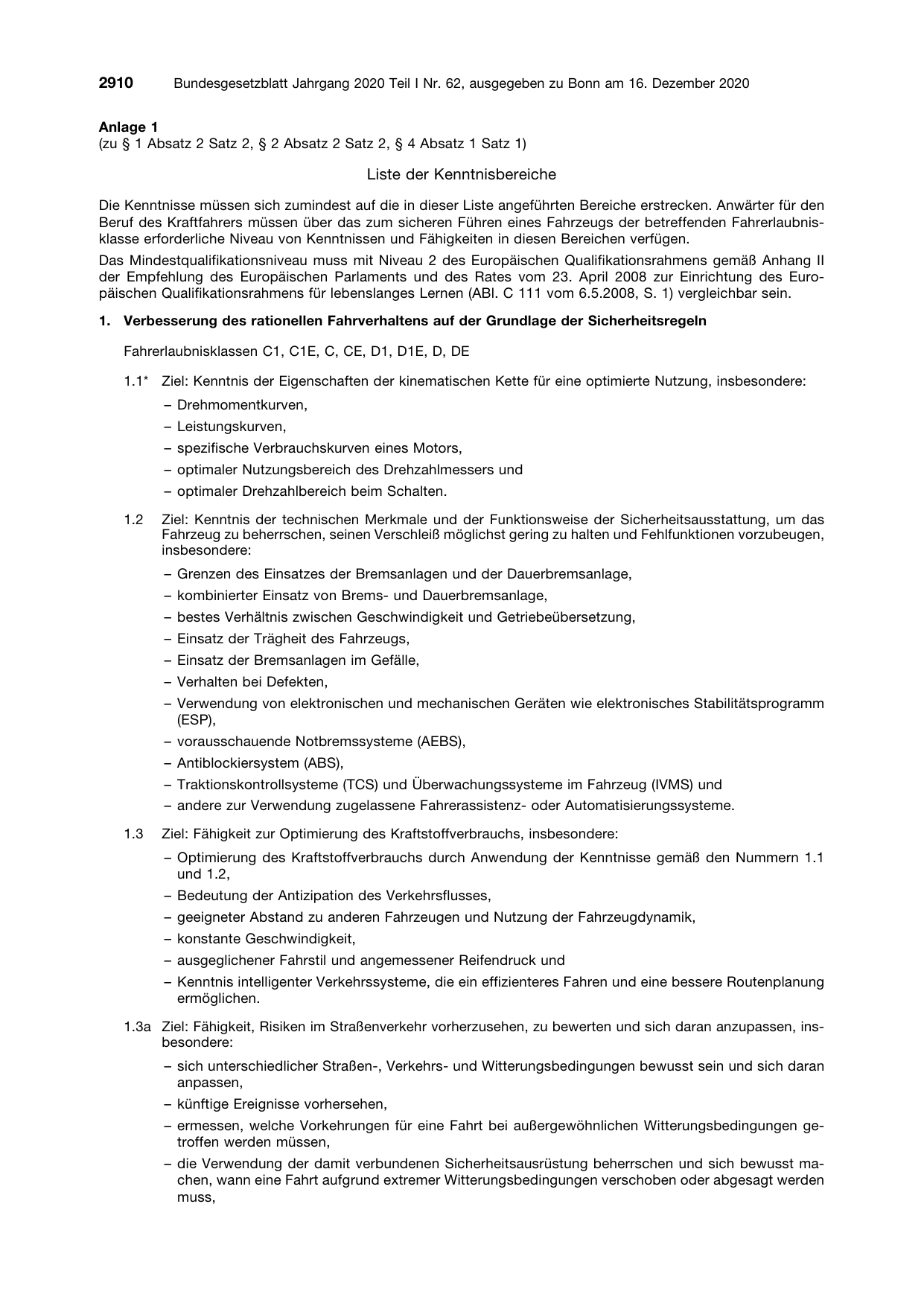 BGBl. 2020, Seite 2910 — Originalseite als Abbildung