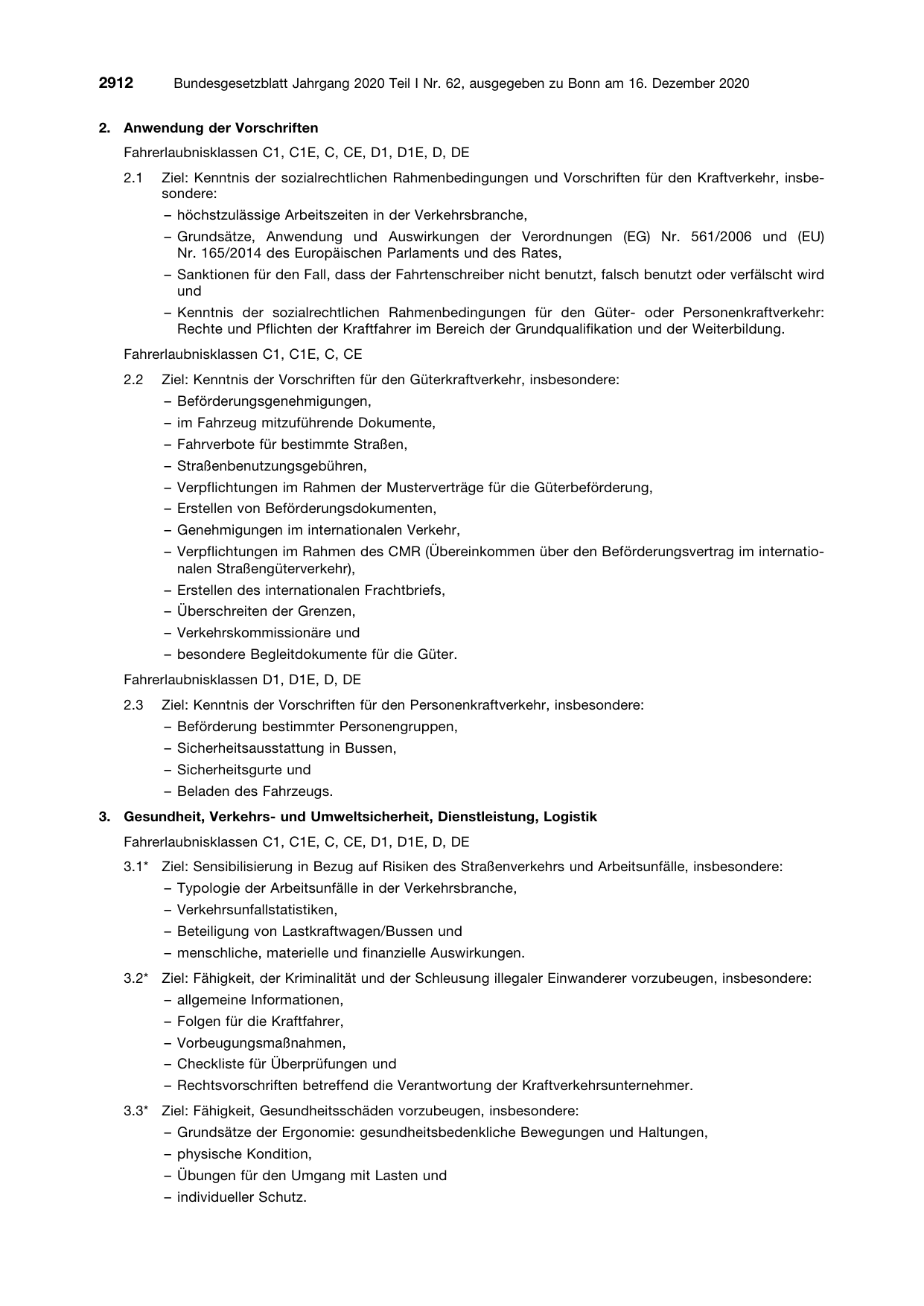 BGBl. 2020, Seite 2912 — Originalseite als Abbildung