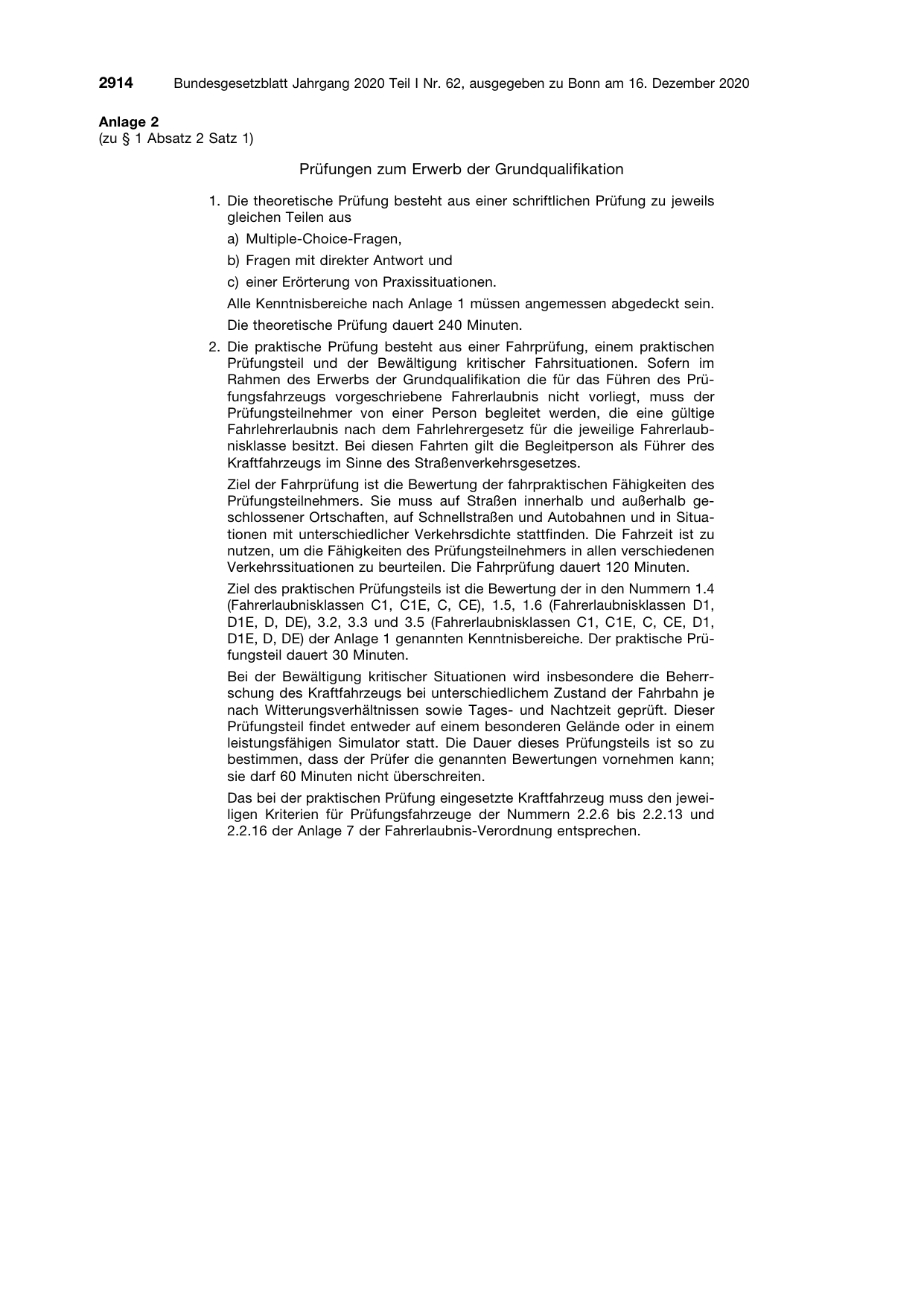 BGBl. 2020, Seite 2914 — Originalseite als Abbildung