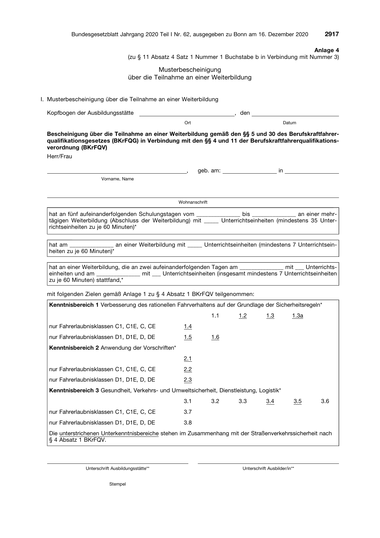 BGBl. 2020, Seite 2917 — Originalseite als Abbildung