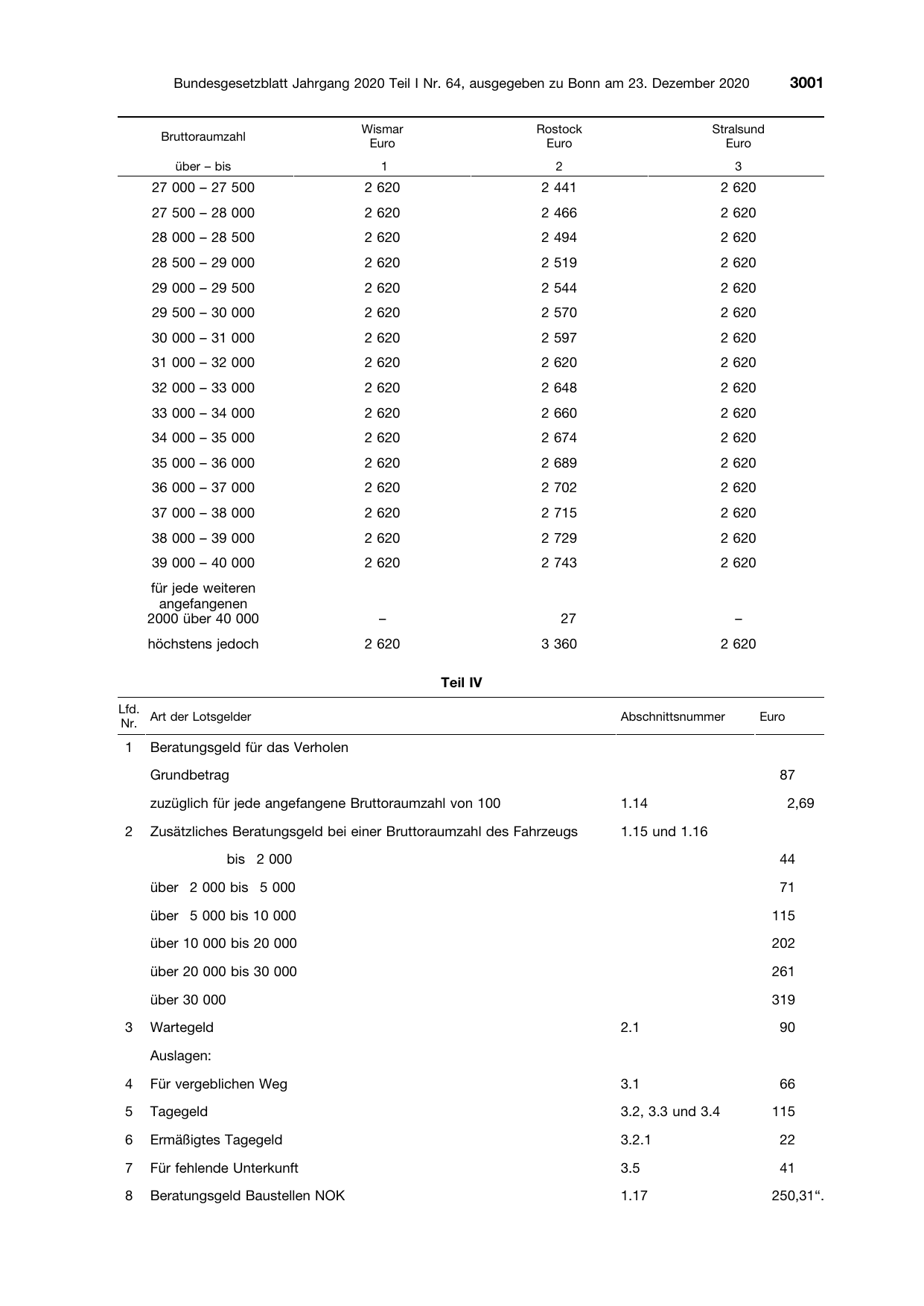 BGBl. 2020, Seite 3001 — Originalseite als Abbildung