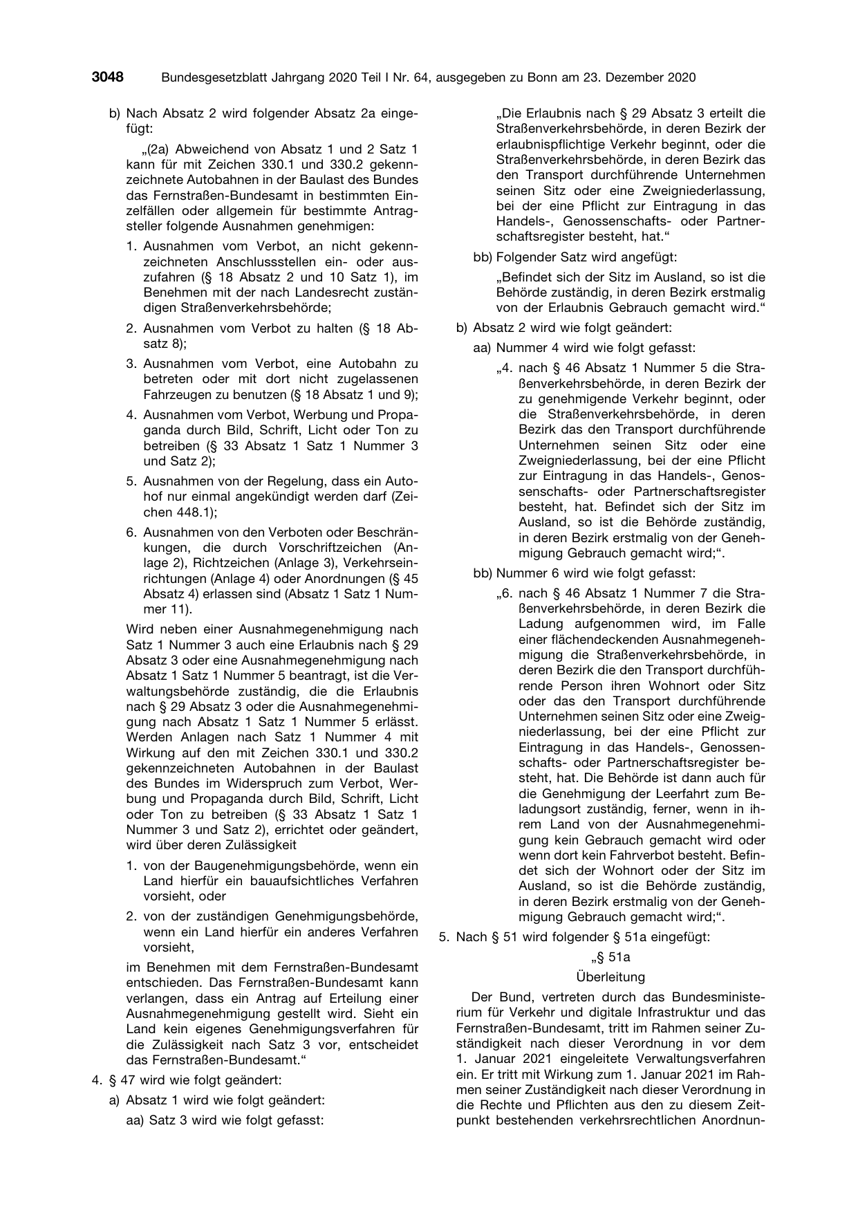 BGBl. 2020, Seite 3048 — Originalseite als Abbildung