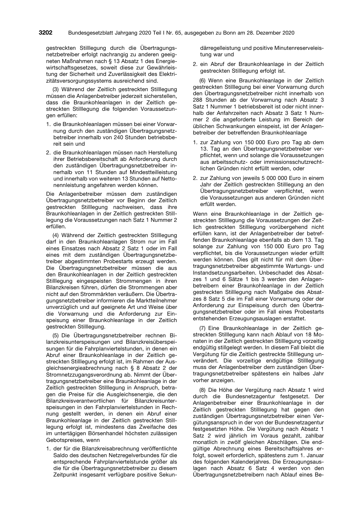 BGBl. 2020, Seite 3202 — Originalseite als Abbildung