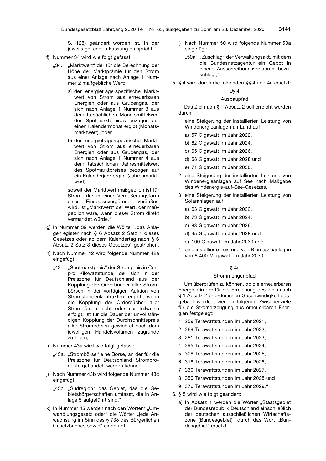 BGBl. 2020, Seite 3141 — Originalseite als Abbildung
