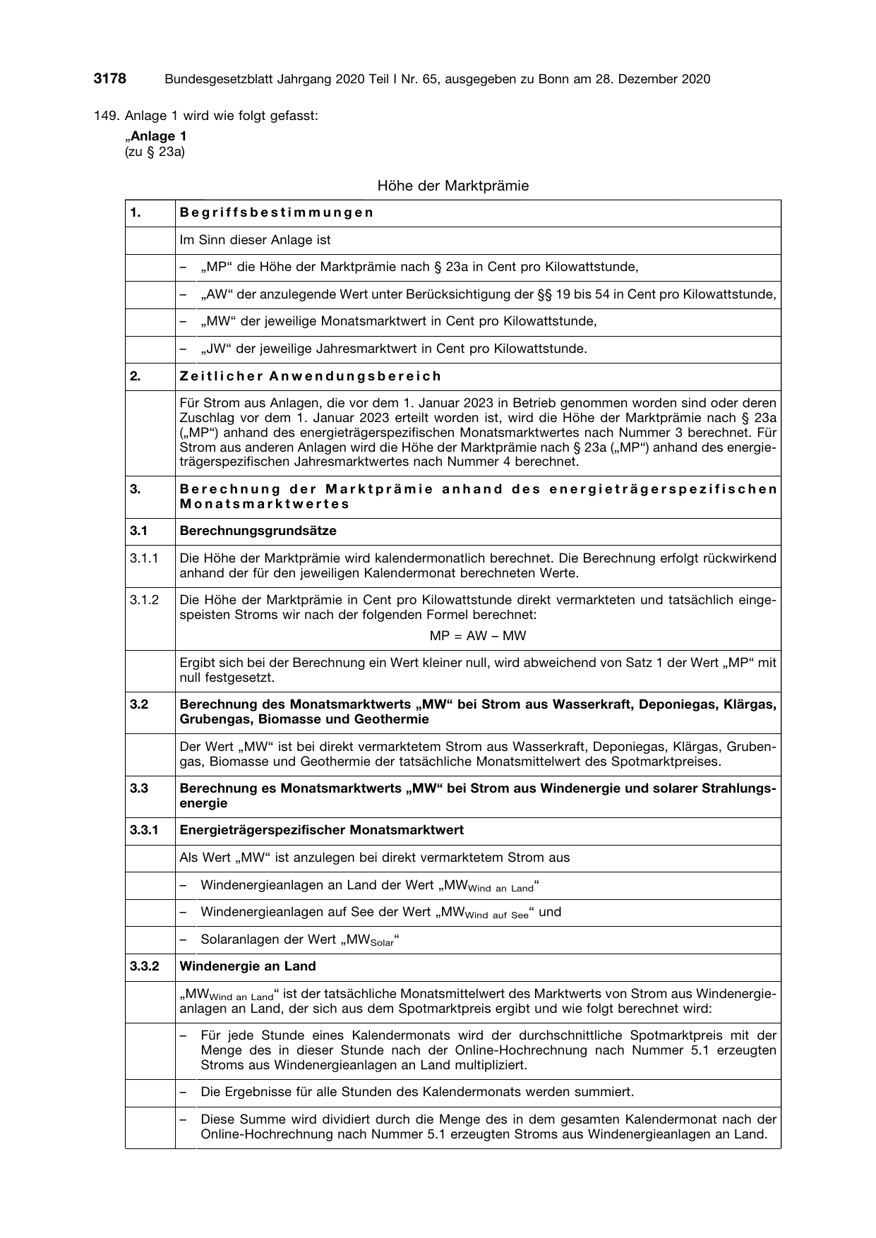 BGBl. 2020, Seite 3178 — Originalseite als Abbildung