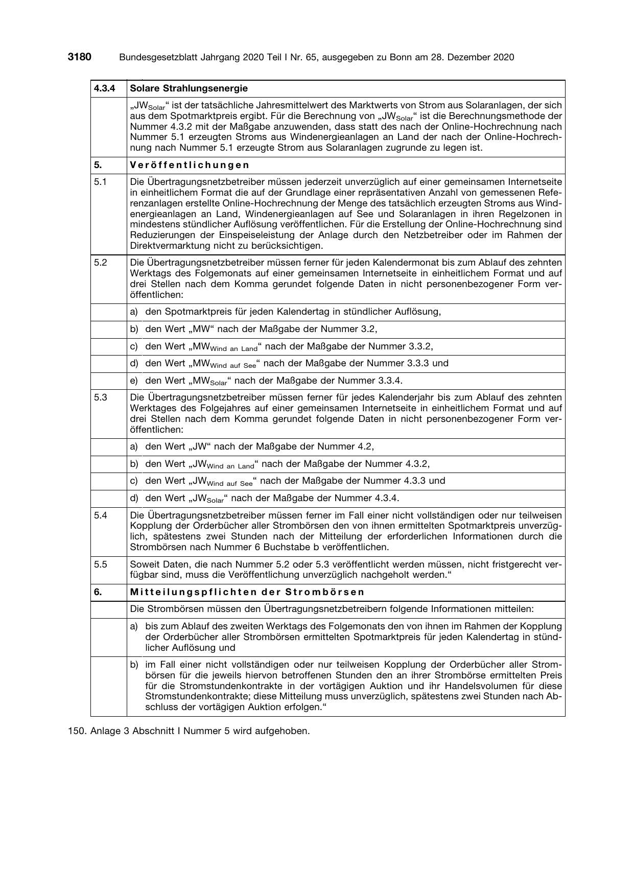 BGBl. 2020, Seite 3180 — Originalseite als Abbildung