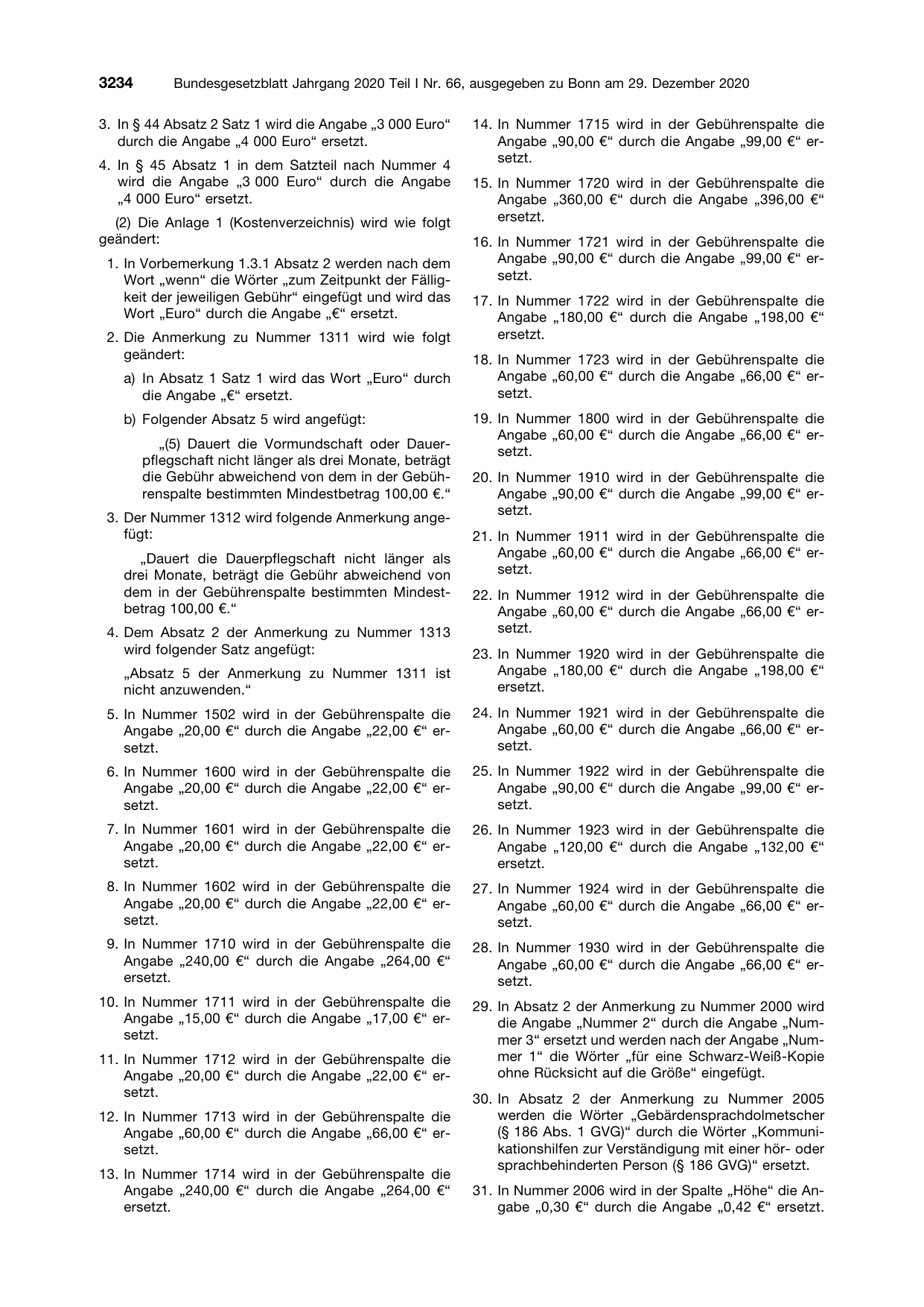 BGBl. 2020, Seite 3234 — Originalseite als Abbildung