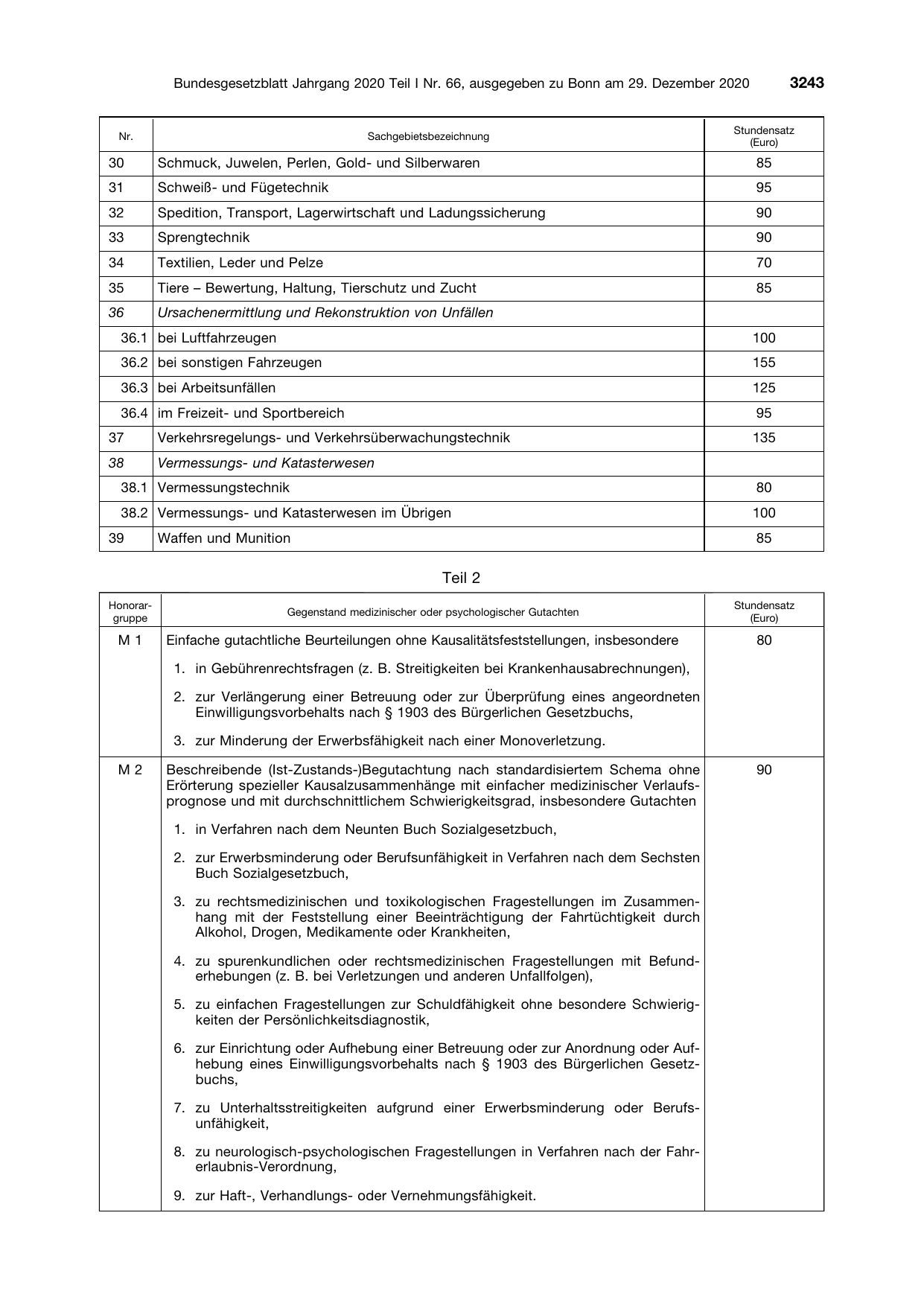 BGBl. 2020, Seite 3243 — Originalseite als Abbildung