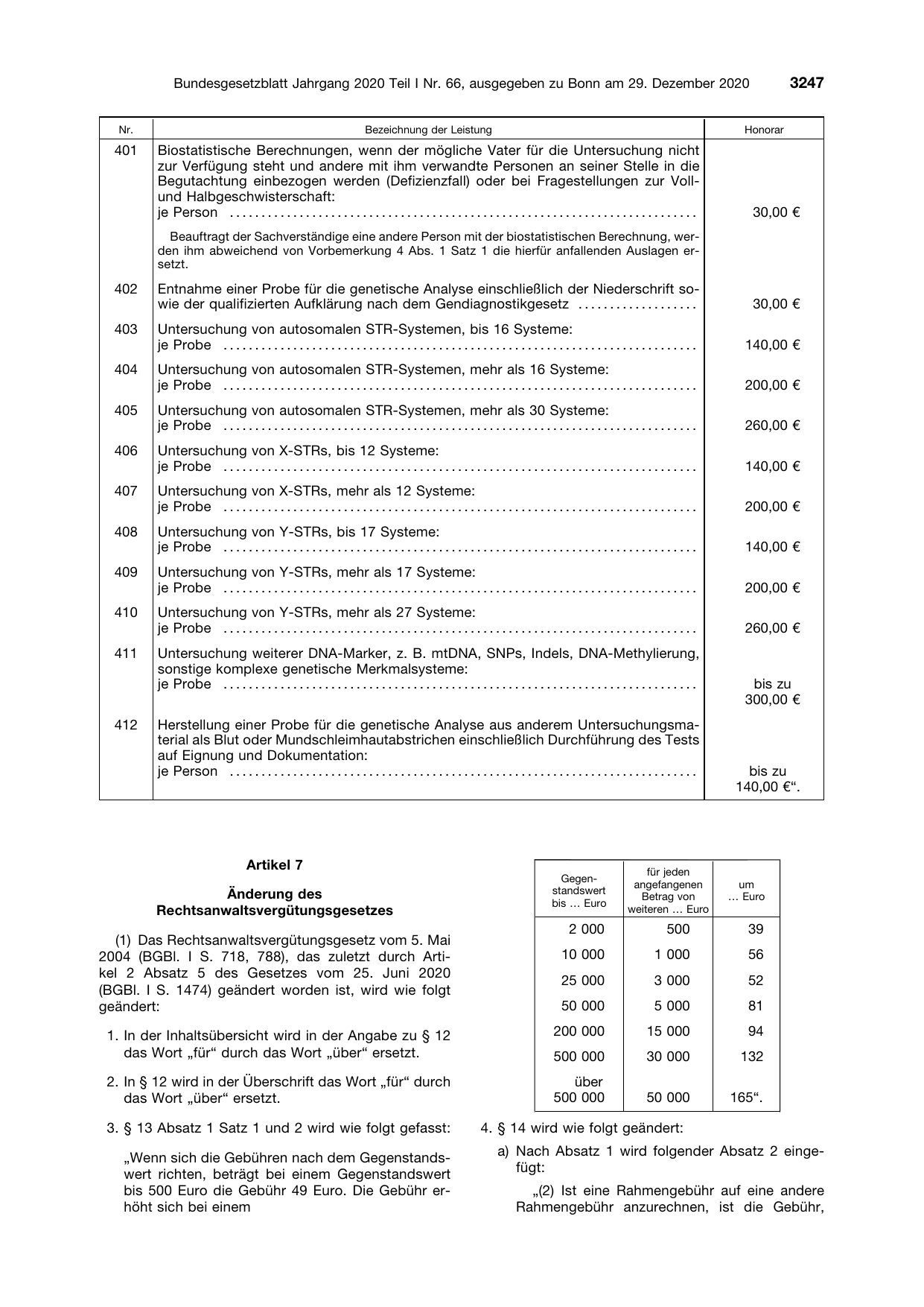 BGBl. 2020, Seite 3247 — Originalseite als Abbildung