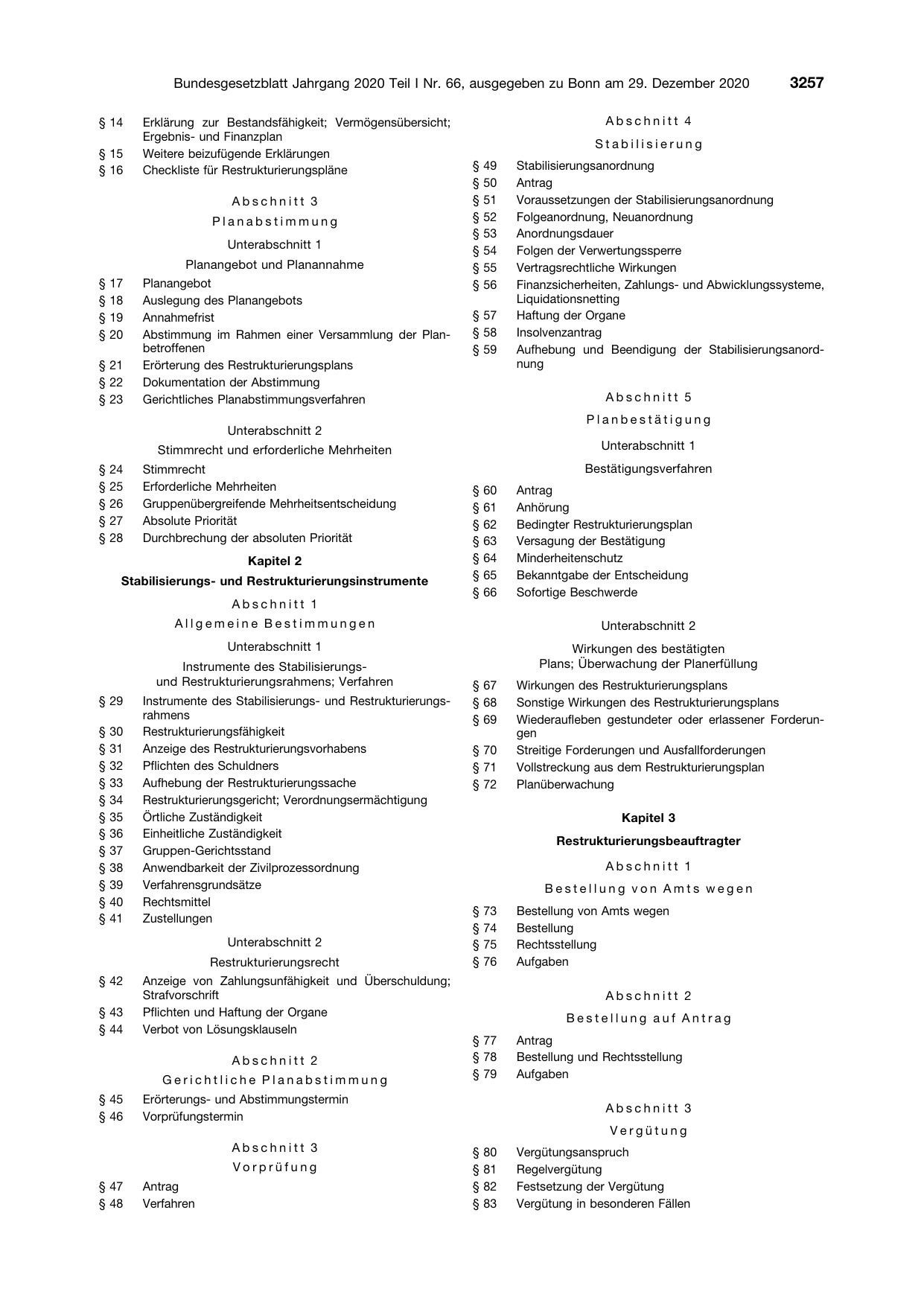 BGBl. 2020, Seite 3257 — Originalseite als Abbildung