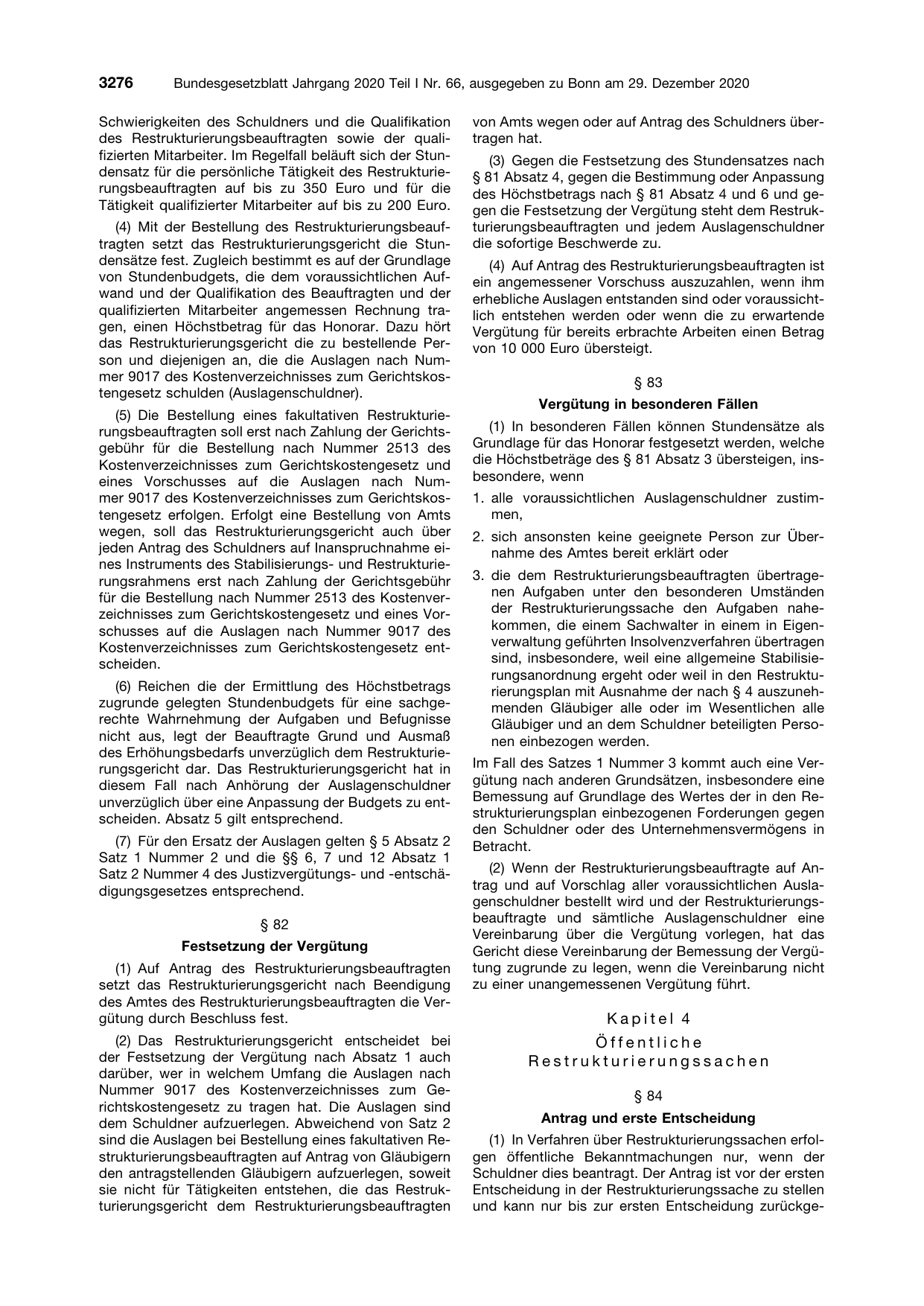 BGBl. 2020, Seite 3276 — Originalseite als Abbildung