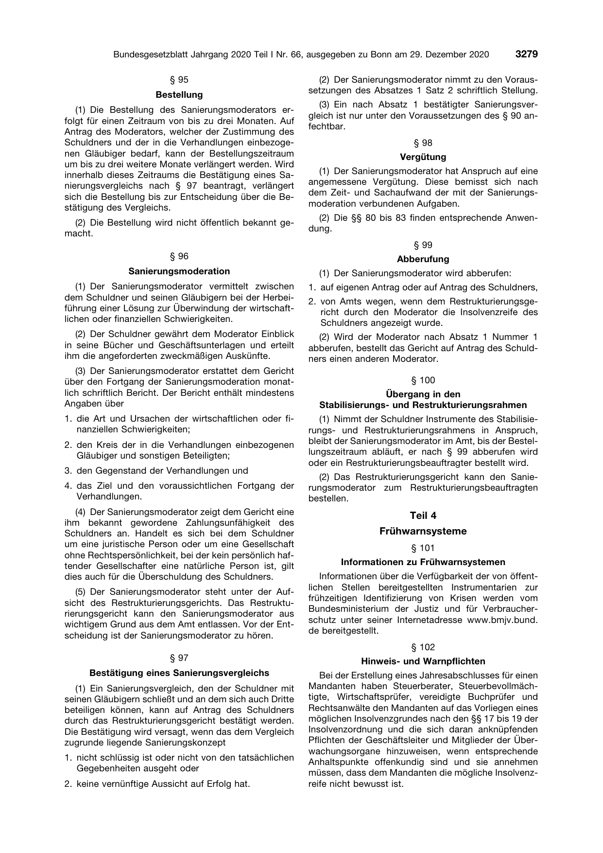 BGBl. 2020, Seite 3279 — Originalseite als Abbildung