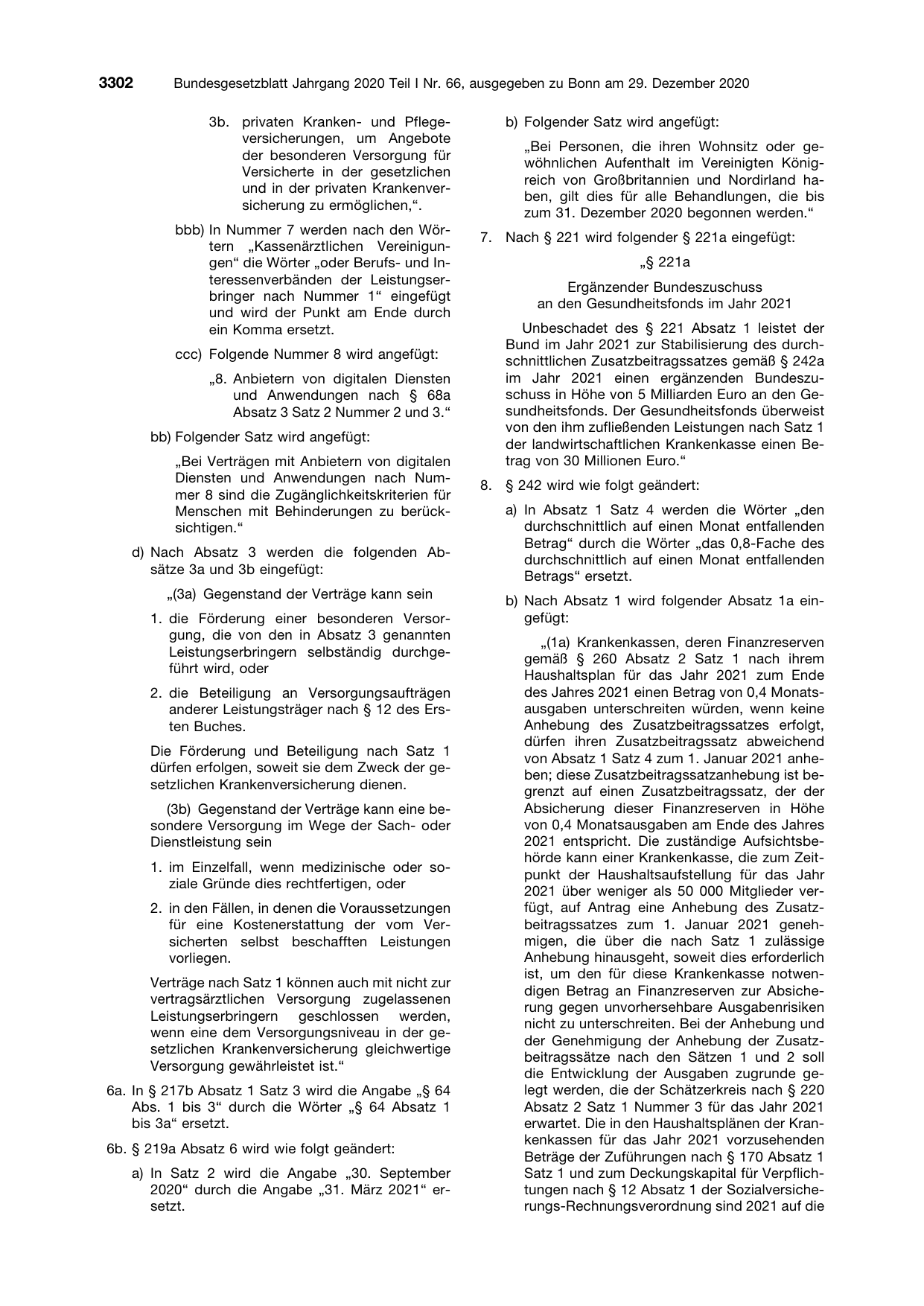 BGBl. 2020, Seite 3302 — Originalseite als Abbildung
