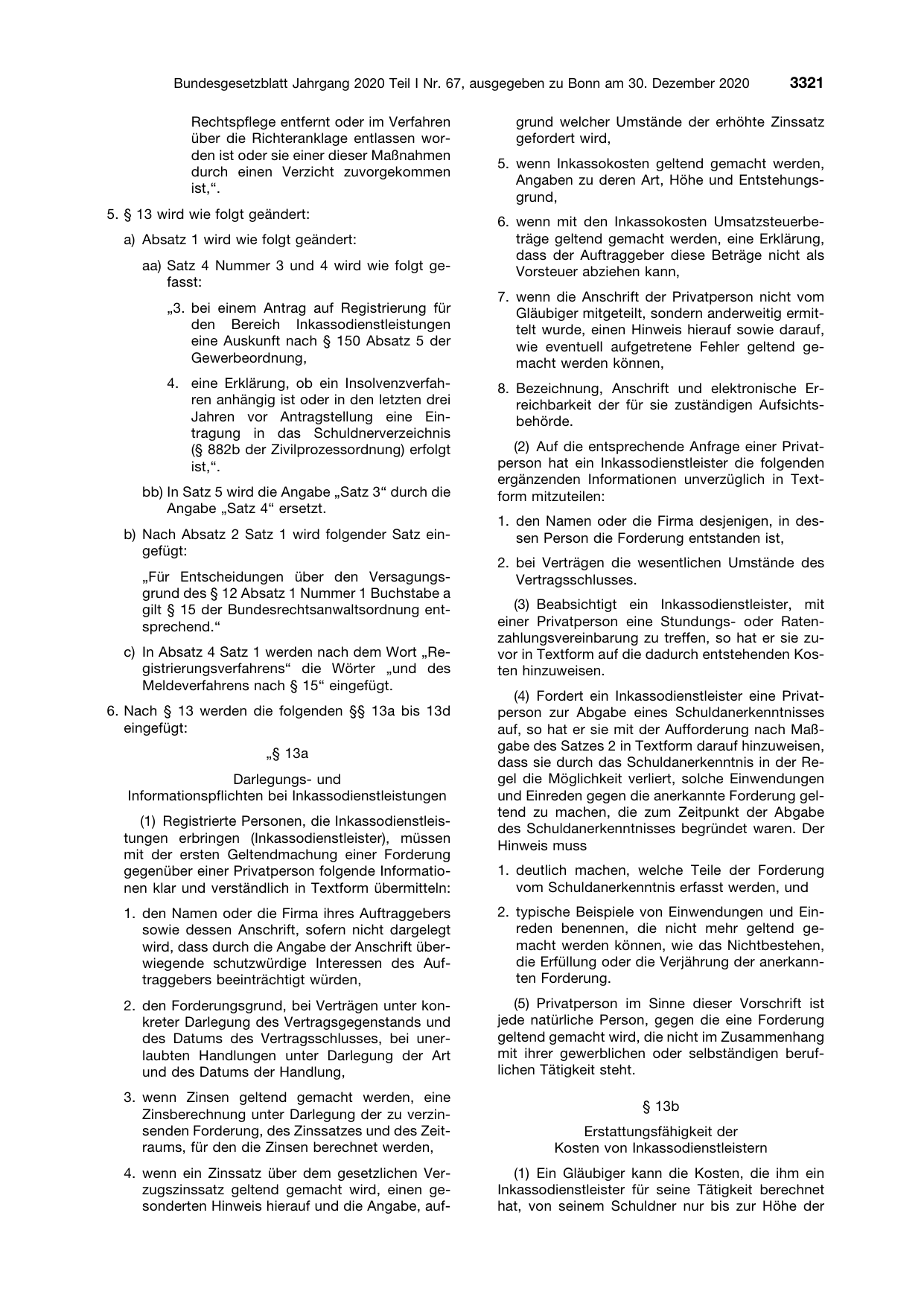 BGBl. 2020, Seite 3321 — Originalseite als Abbildung