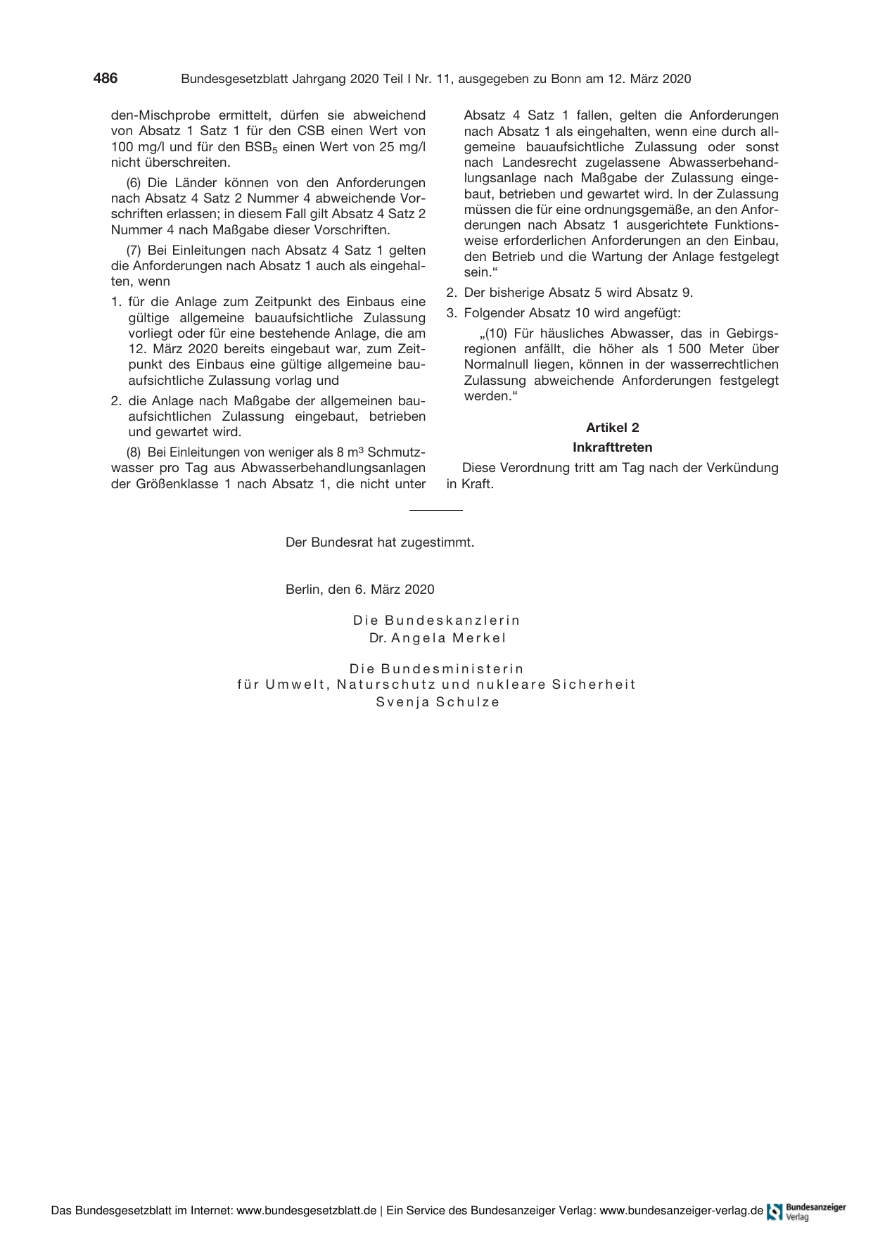 BGBl. 2020, Seite 486 — Originalseite als Abbildung