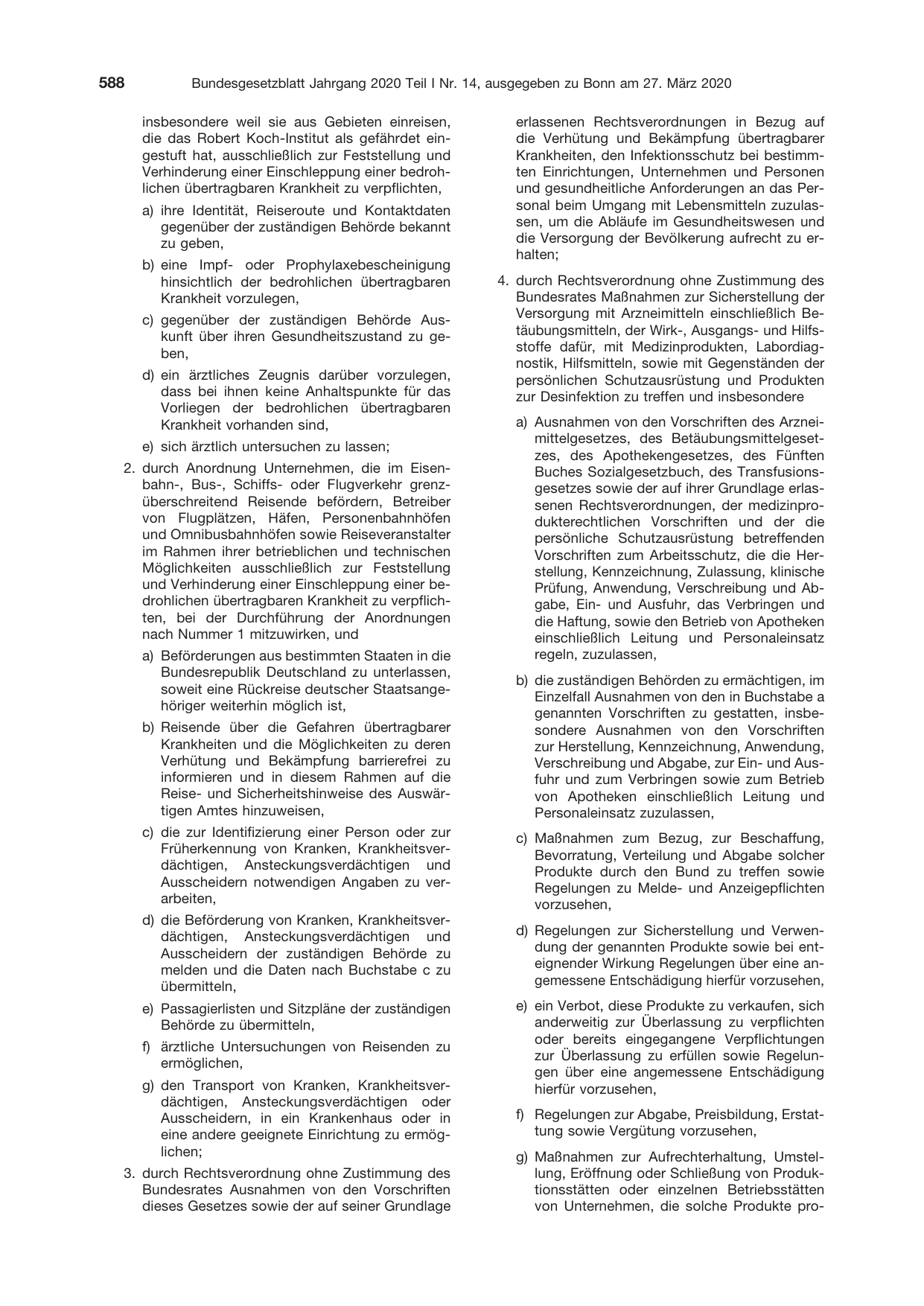 BGBl. 2020, Seite 588 — Originalseite als Abbildung