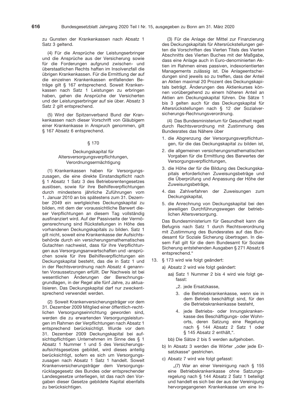 BGBl. 2020, Seite 616 — Originalseite als Abbildung