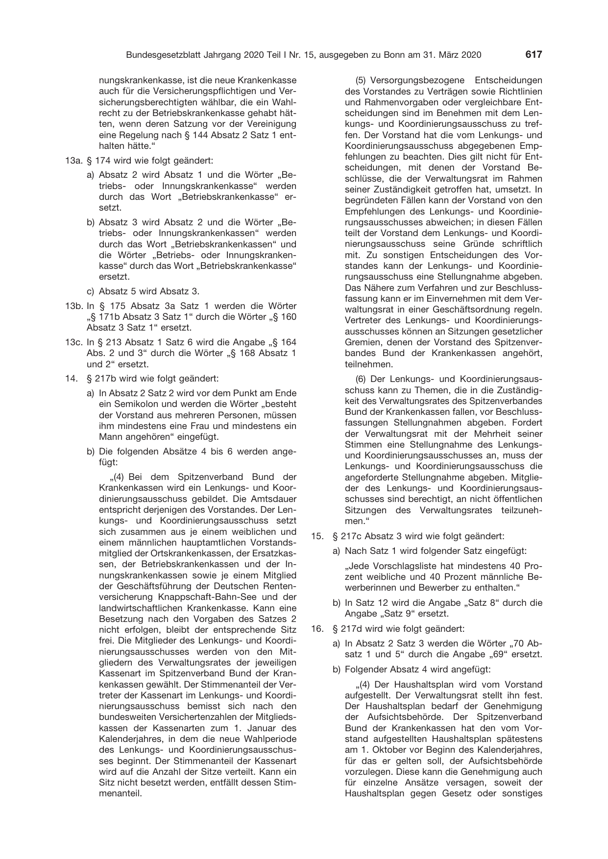 BGBl. 2020, Seite 617 — Originalseite als Abbildung