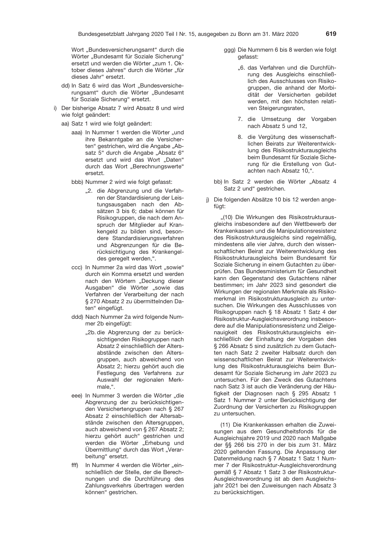 BGBl. 2020, Seite 619 — Originalseite als Abbildung