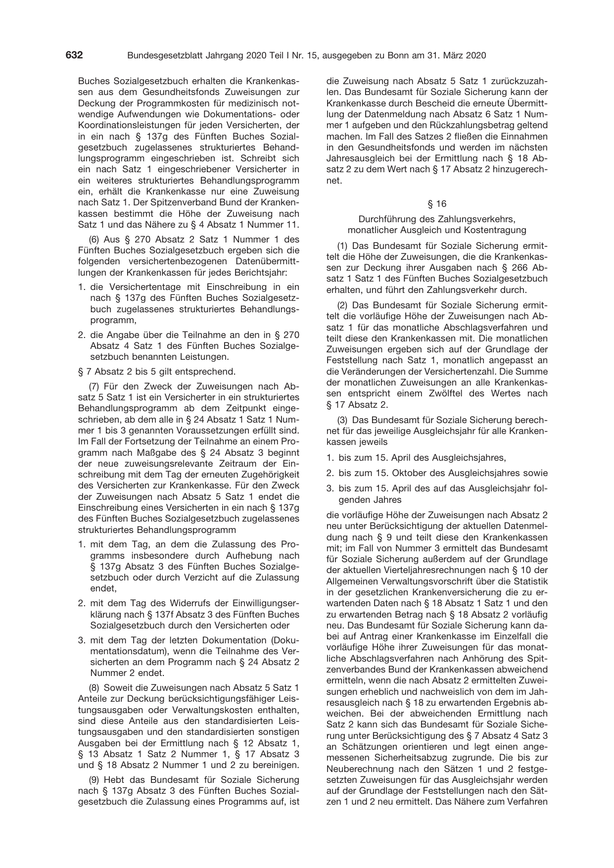 BGBl. 2020, Seite 632 — Originalseite als Abbildung