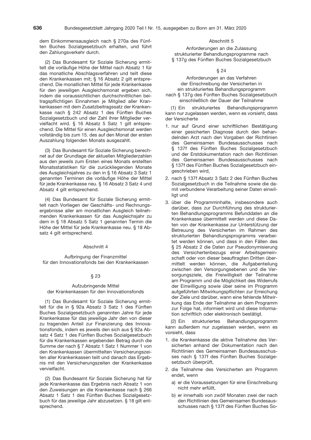 BGBl. 2020, Seite 636 — Originalseite als Abbildung