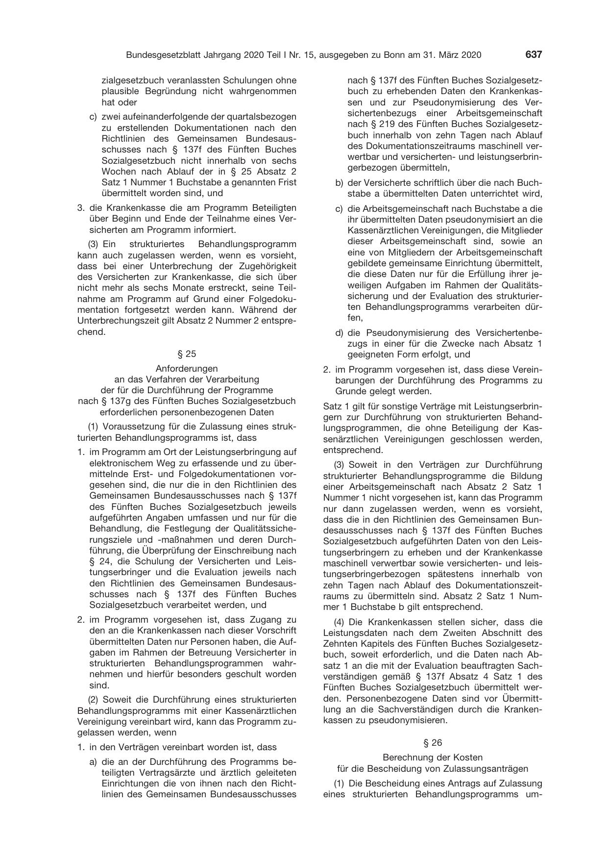 BGBl. 2020, Seite 637 — Originalseite als Abbildung