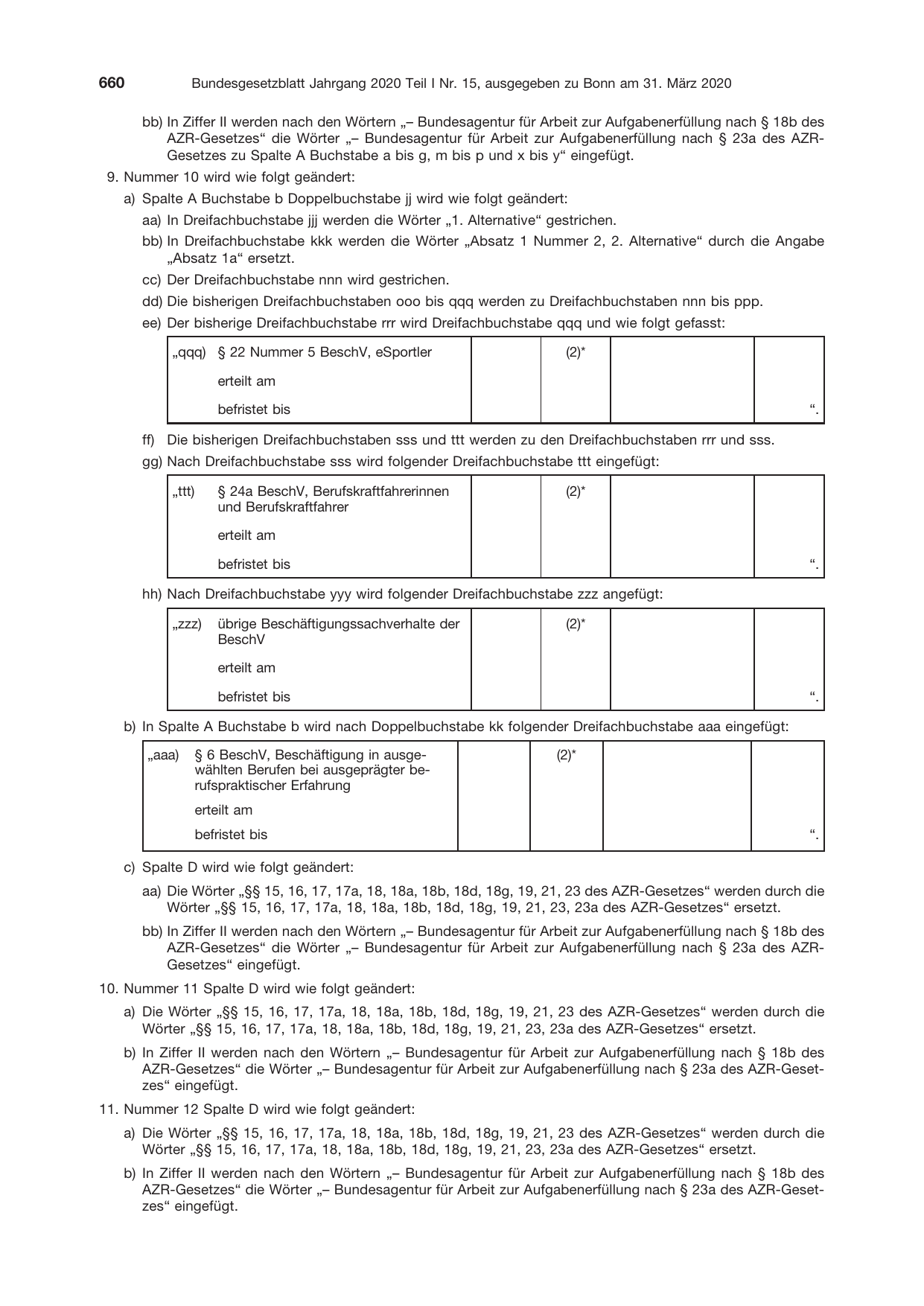 BGBl. 2020, Seite 660 — Originalseite als Abbildung