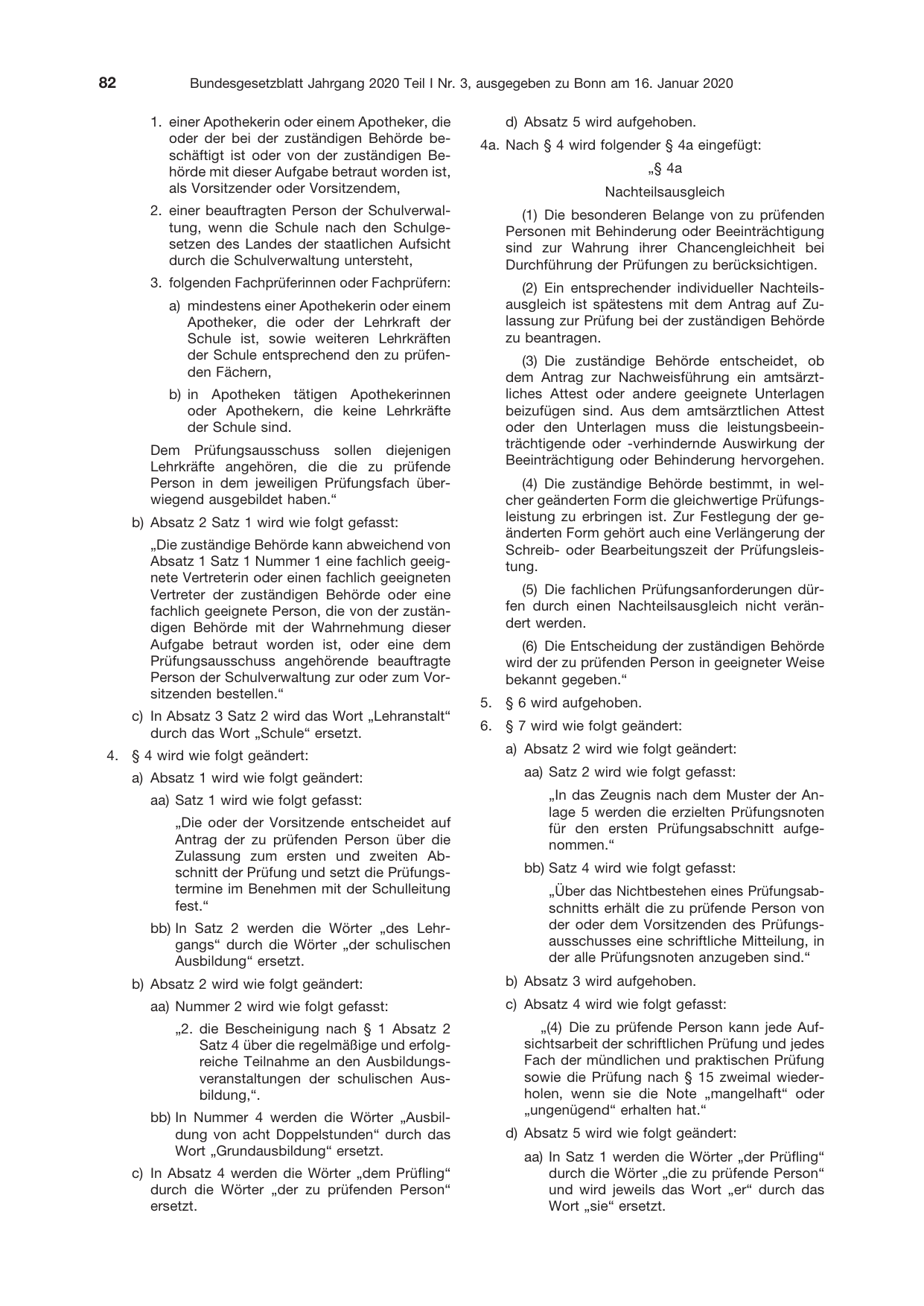 BGBl. 2020, Seite 82 — Originalseite als Abbildung