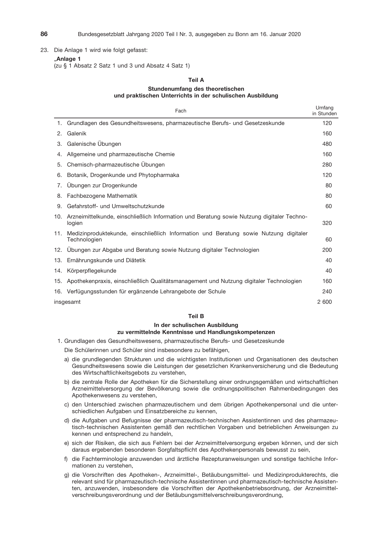 BGBl. 2020, Seite 86 — Originalseite als Abbildung