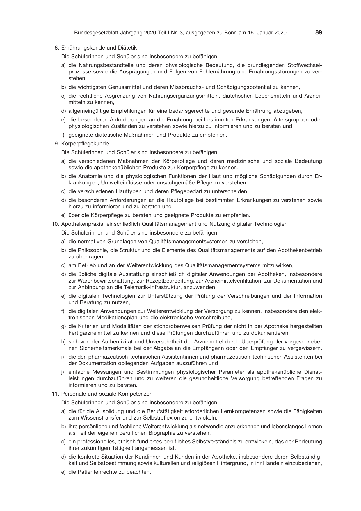 BGBl. 2020, Seite 89 — Originalseite als Abbildung
