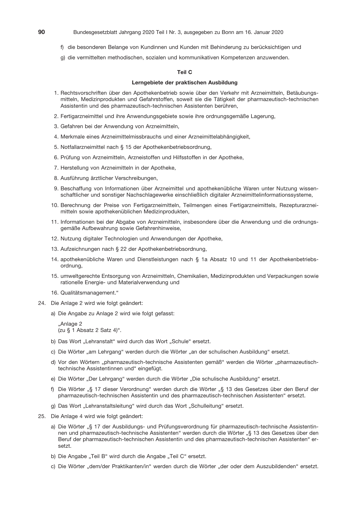 BGBl. 2020, Seite 90 — Originalseite als Abbildung