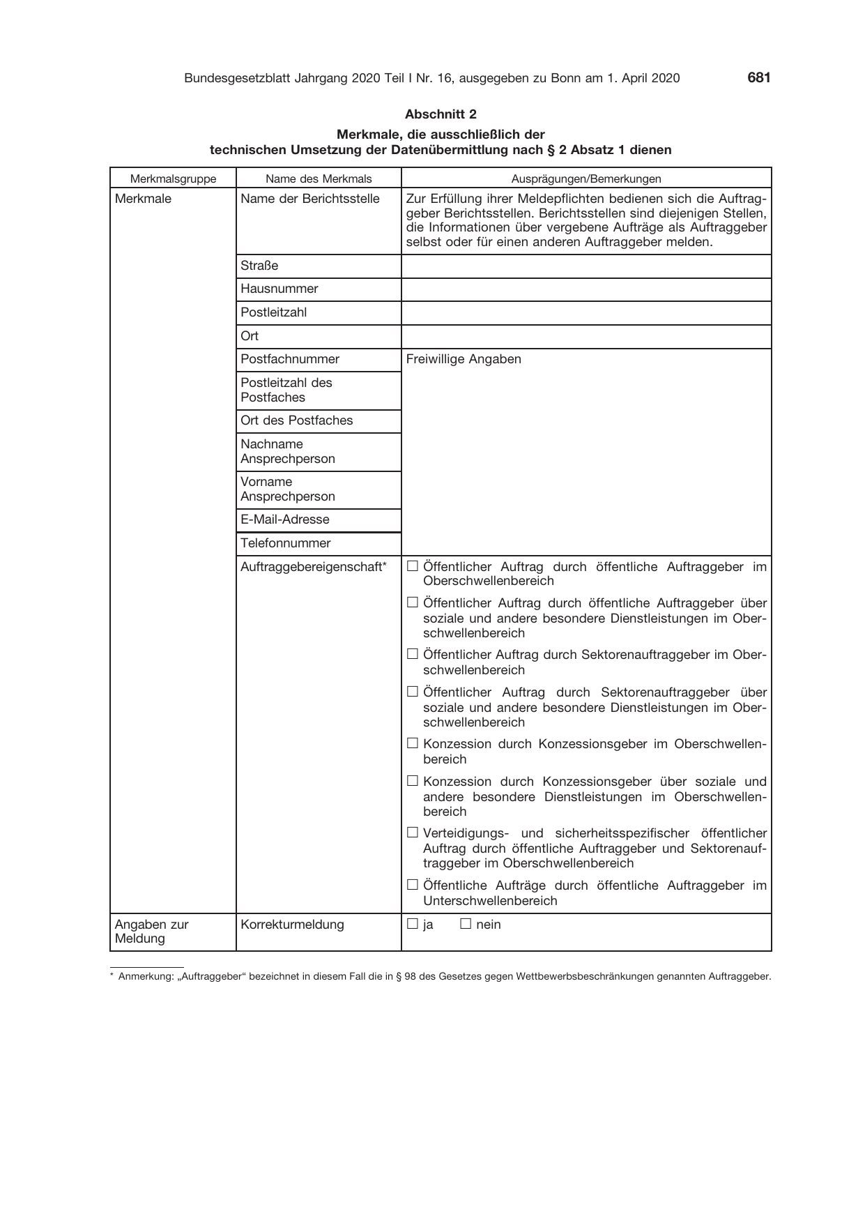 BGBl. 2020, Seite 681 — Originalseite als Abbildung