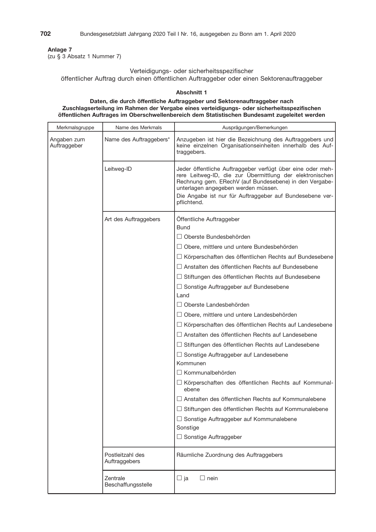 BGBl. 2020, Seite 702 — Originalseite als Abbildung