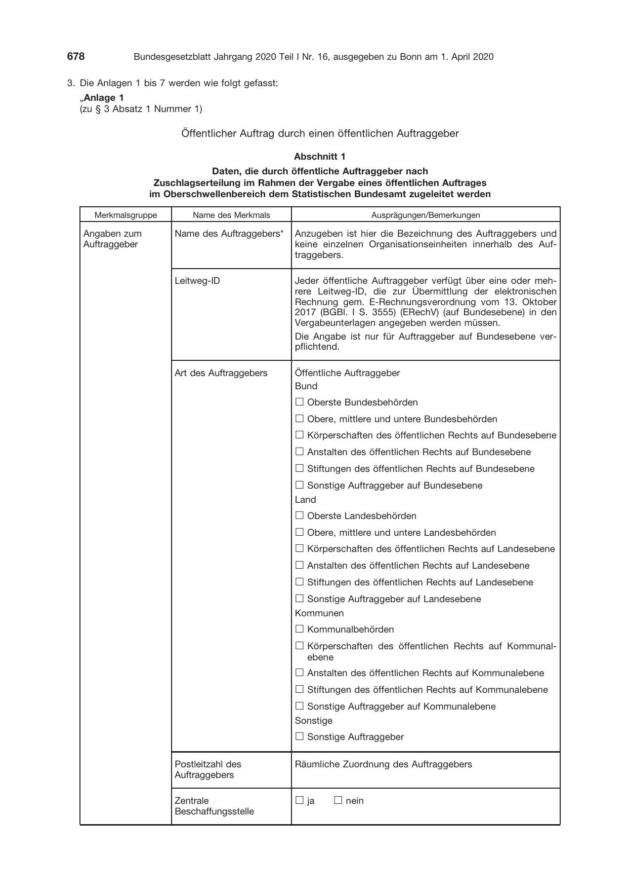BGBl. 2020, Seite 678 — Originalseite als Abbildung