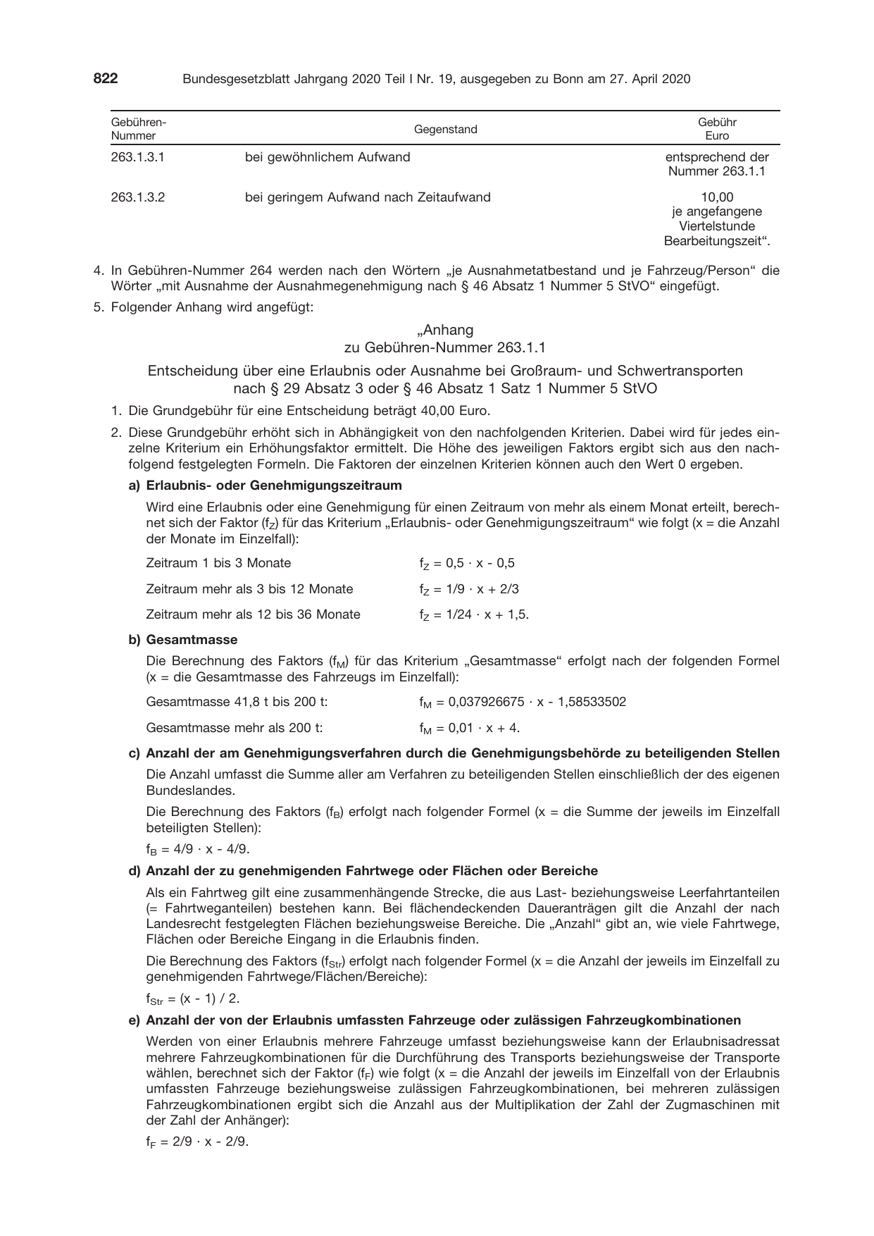 BGBl. 2020, Seite 822 — Originalseite als Abbildung